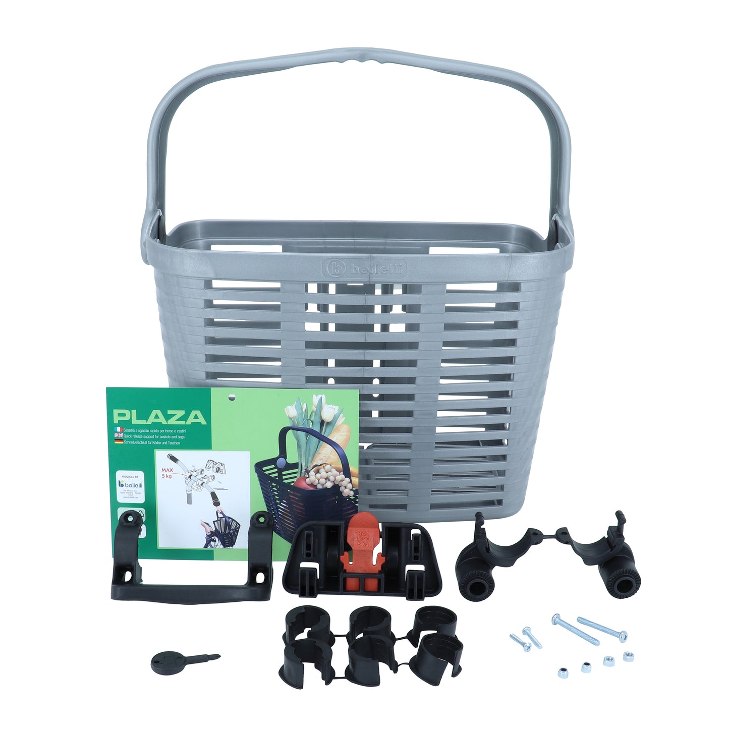 Bellelli Grey Plastic Front Basket for E-bike