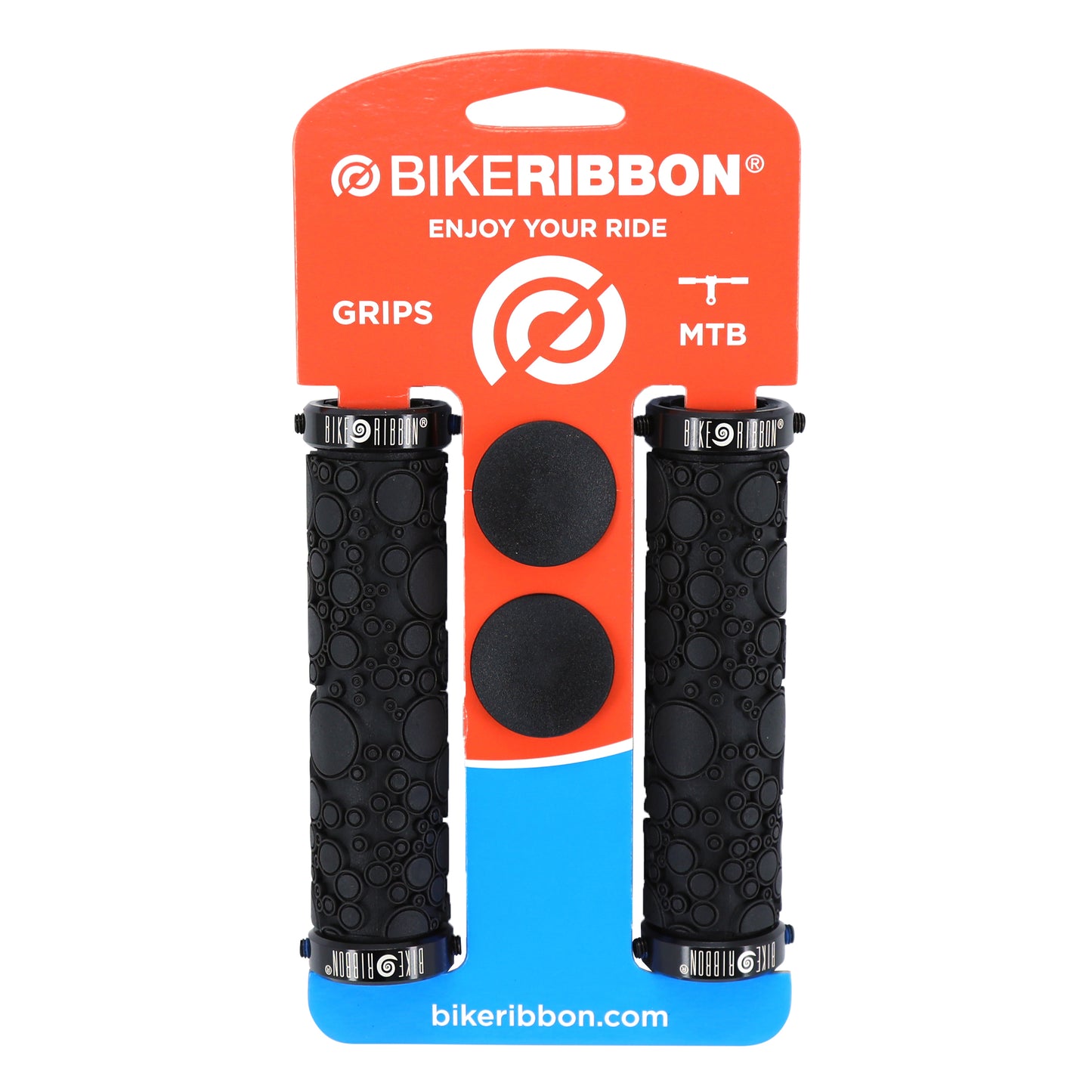 Poignées VTT Bike Ribbon Bubble noir 22mm gel double serrage