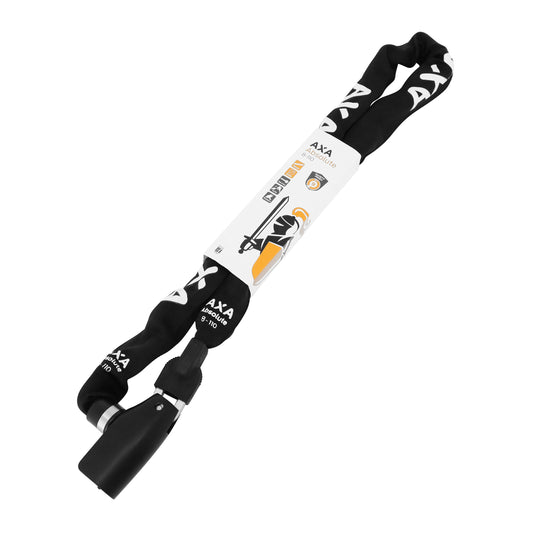 Antivol vélo chaîne à clé Axa absolute diam 8 mm l1.10m noir - niveau protection élevé pour vélo electrique - sécurité niveau 9-15