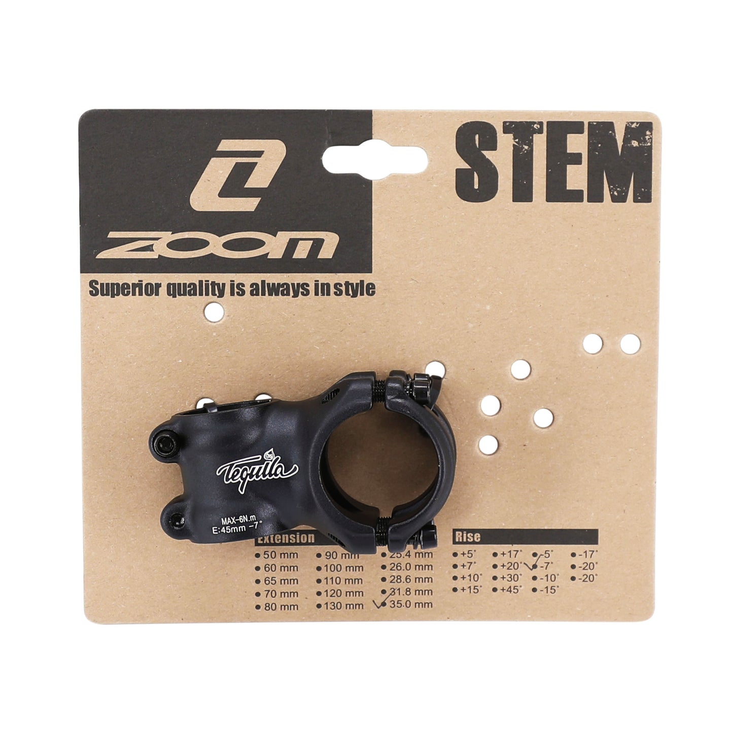 Zoom Tequila DH black MTB stem for 35 L45 handlebar