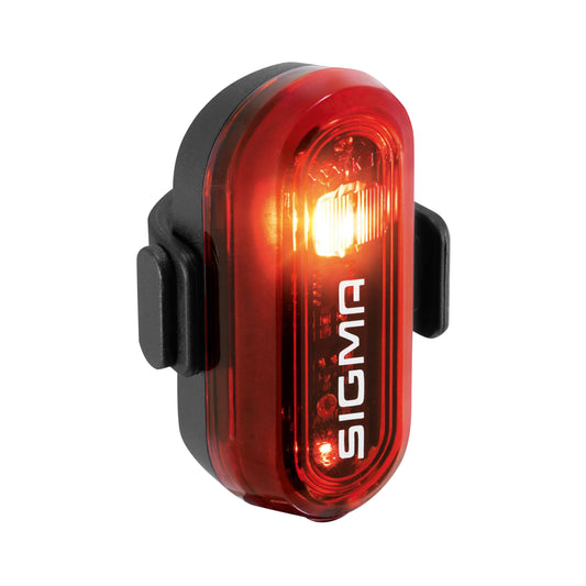 Eclairage vélo à pile arrière sur tige de selle Sigma curve rouge livré avec 2 piles aaa - visible 400m