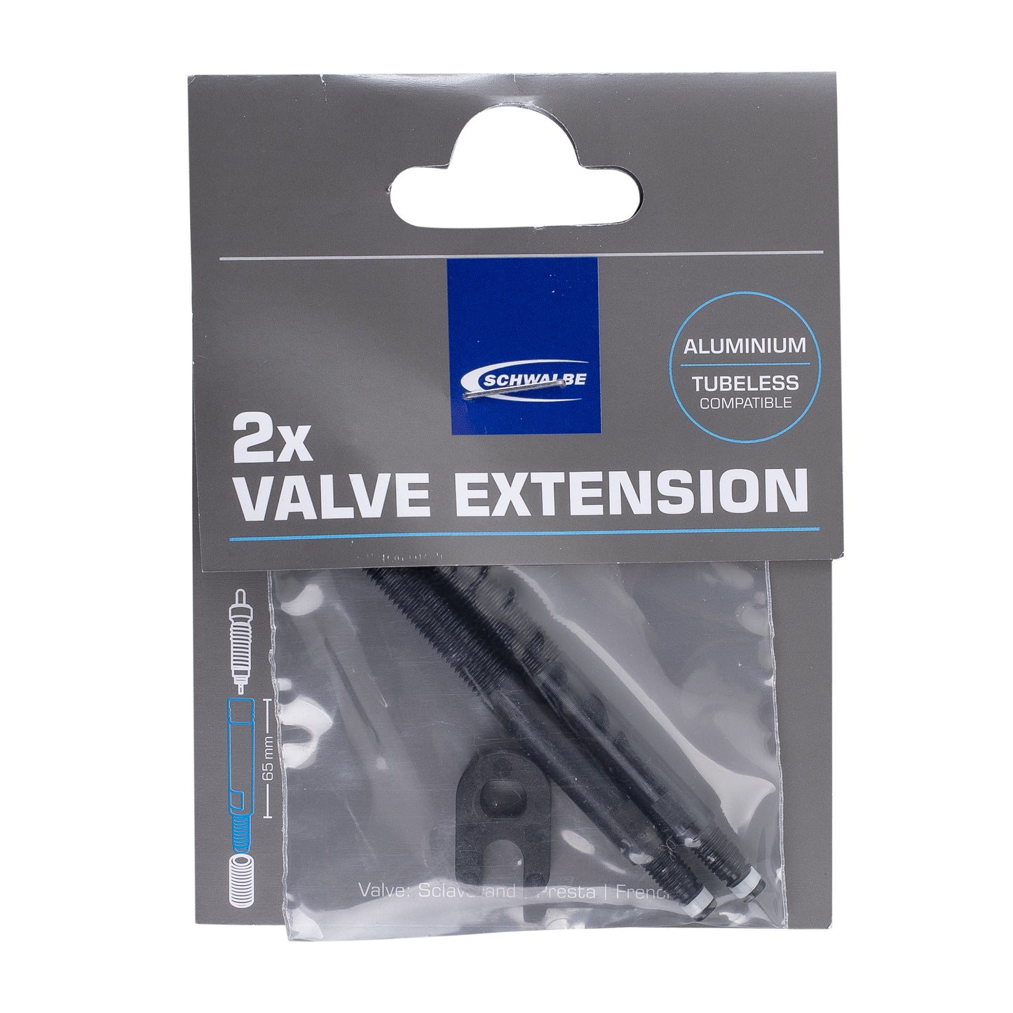 Prolongateur valve Presta Schwalbe 60 mm
