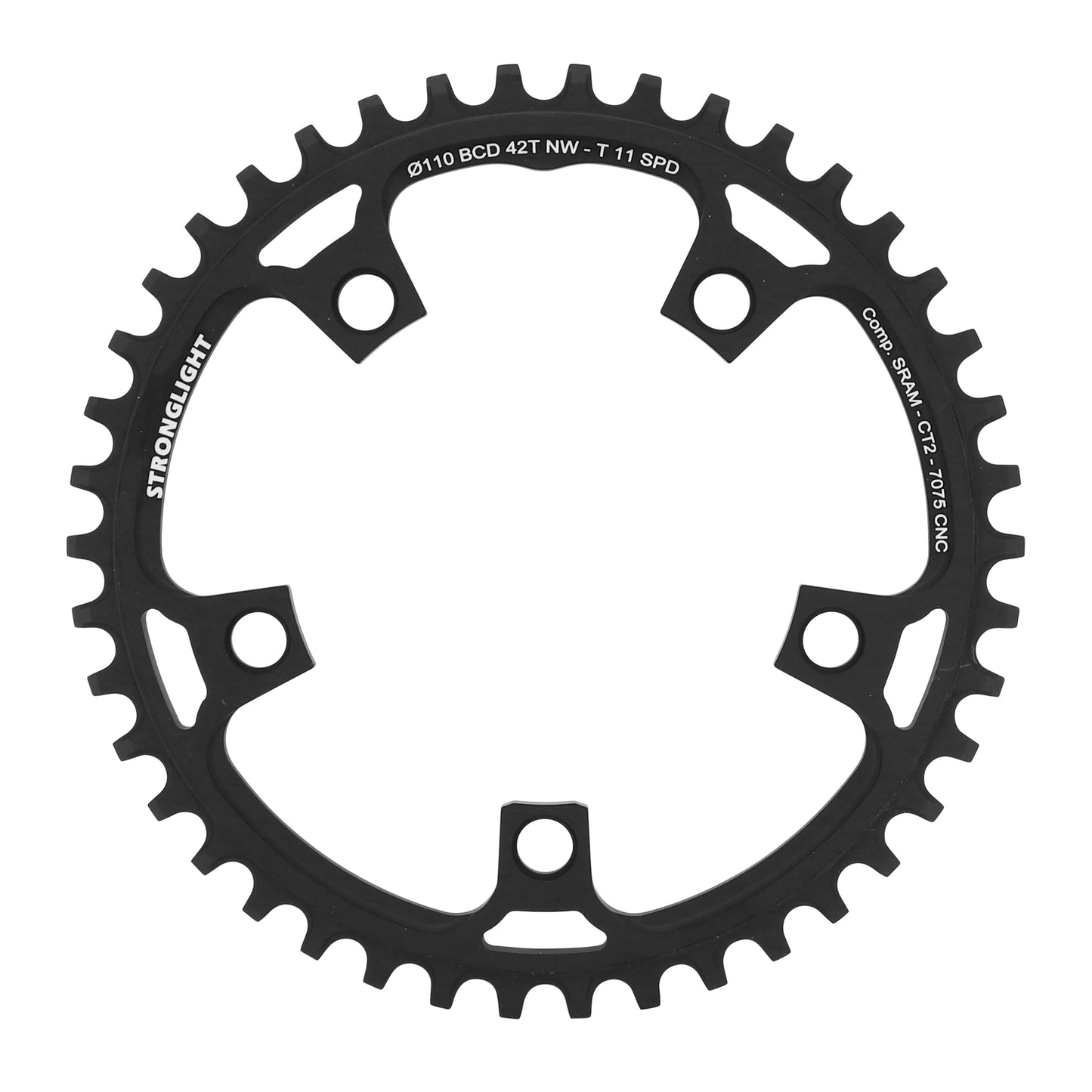 Plateau gravel Stronglight CT2 5 bras D110 pour SRAM 42D