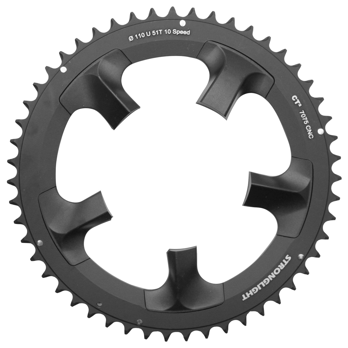 Plateau route Stronglight CT2 5 bras D110 pour Ultegra 6750 51D ext