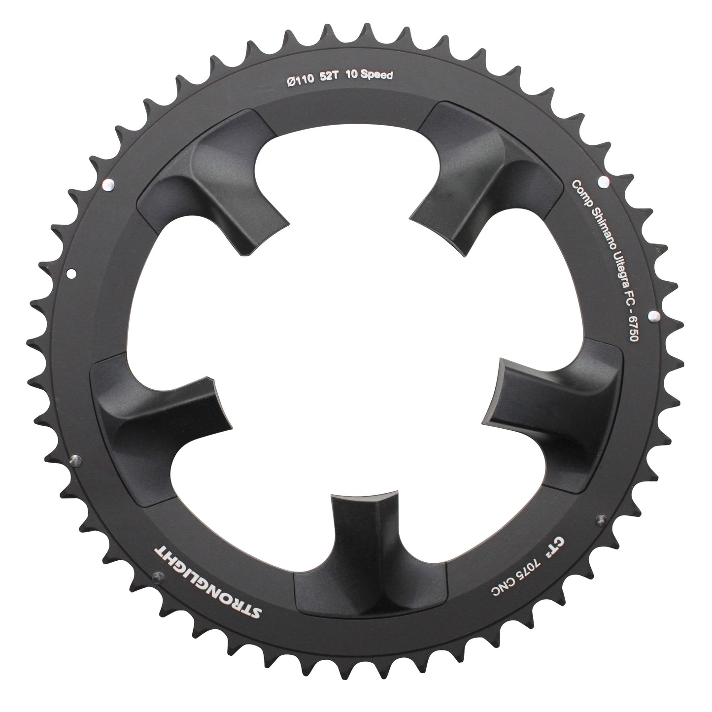 Plateau route Stronglight CT2 5 bras D110 pour Ultegra 6750 52D ext