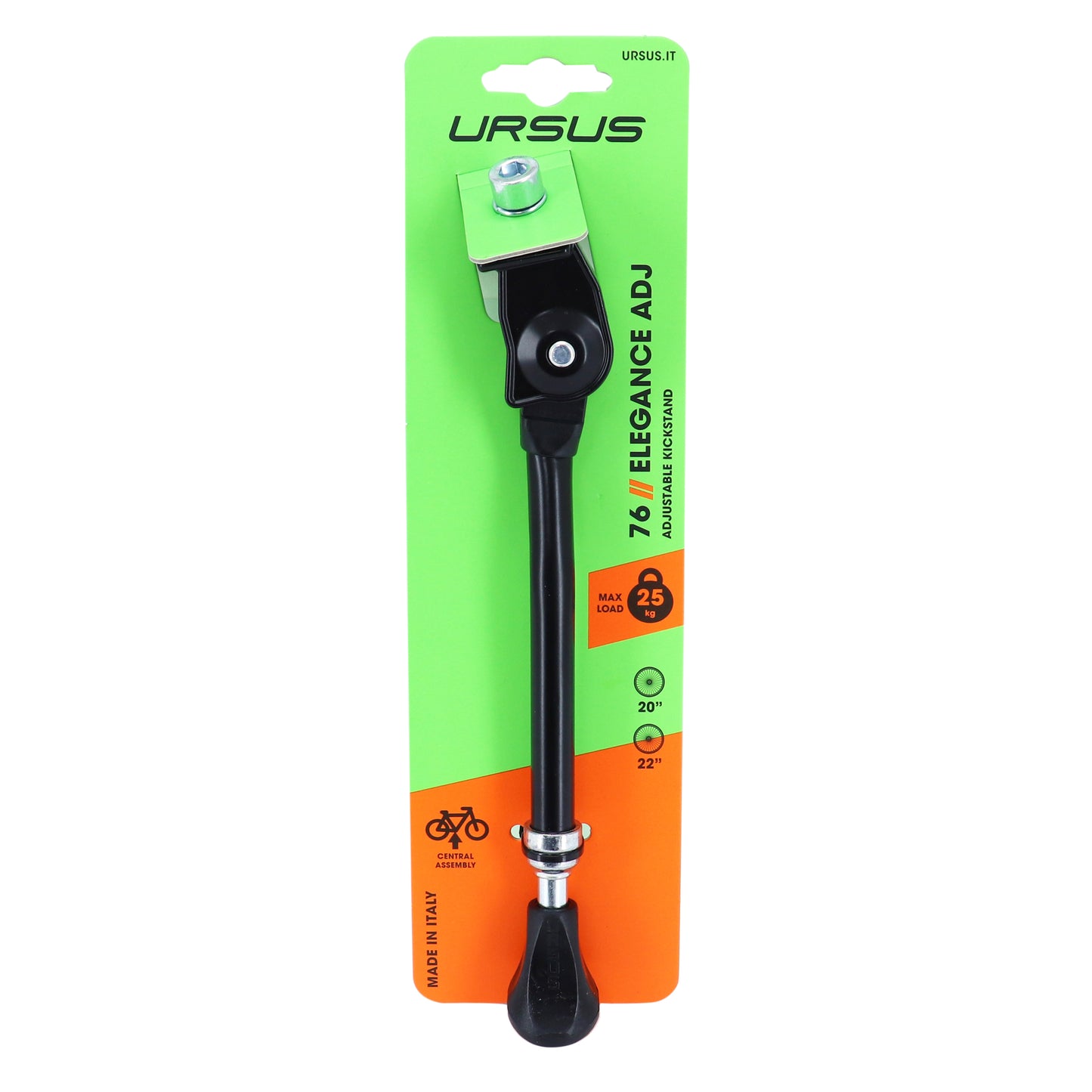 Béquille vélo latérale Ursus élégance noir 20" - support 25kgs