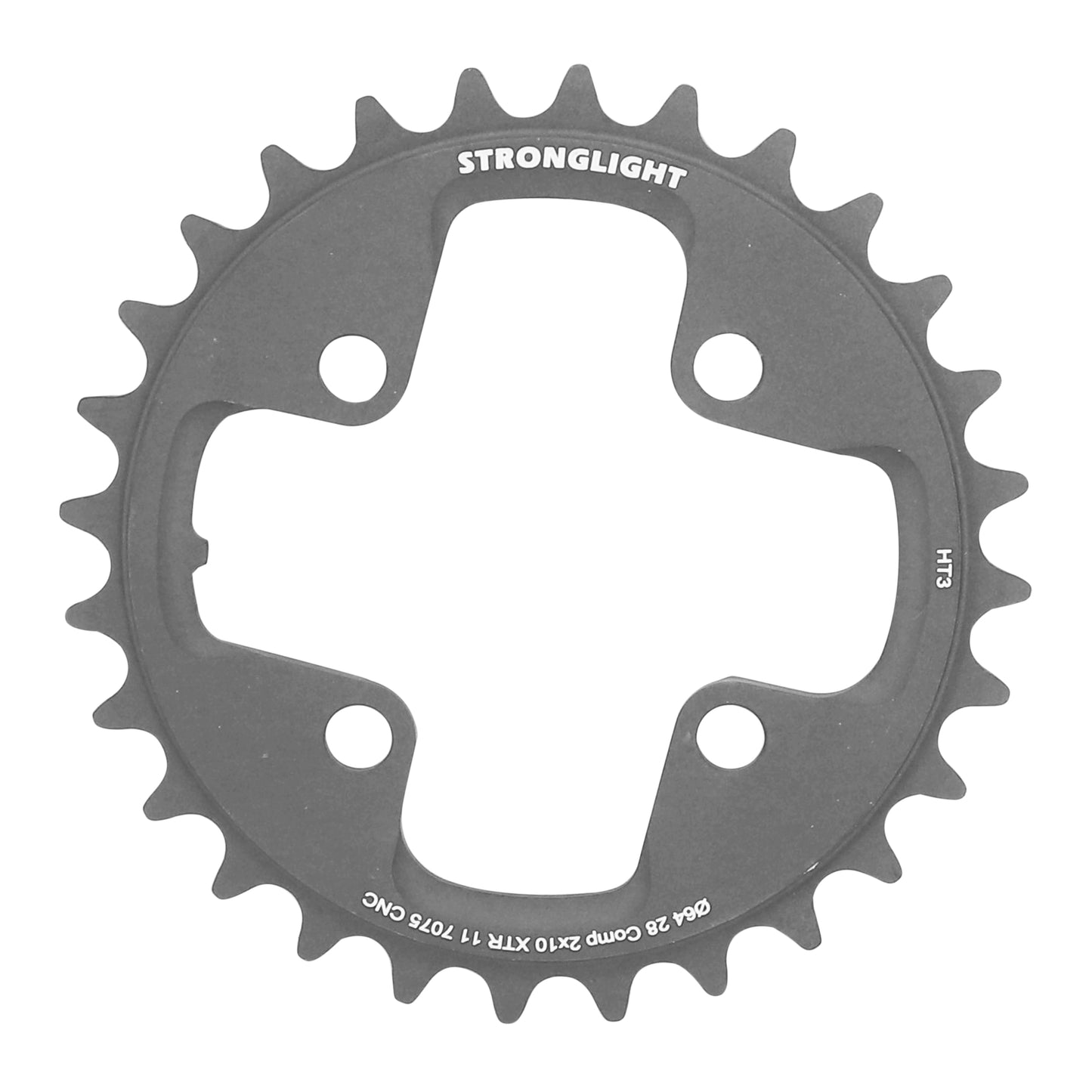 Plateau VTT 4 bras Stronglight D64 pour Shimano XTR M980 int28 10V