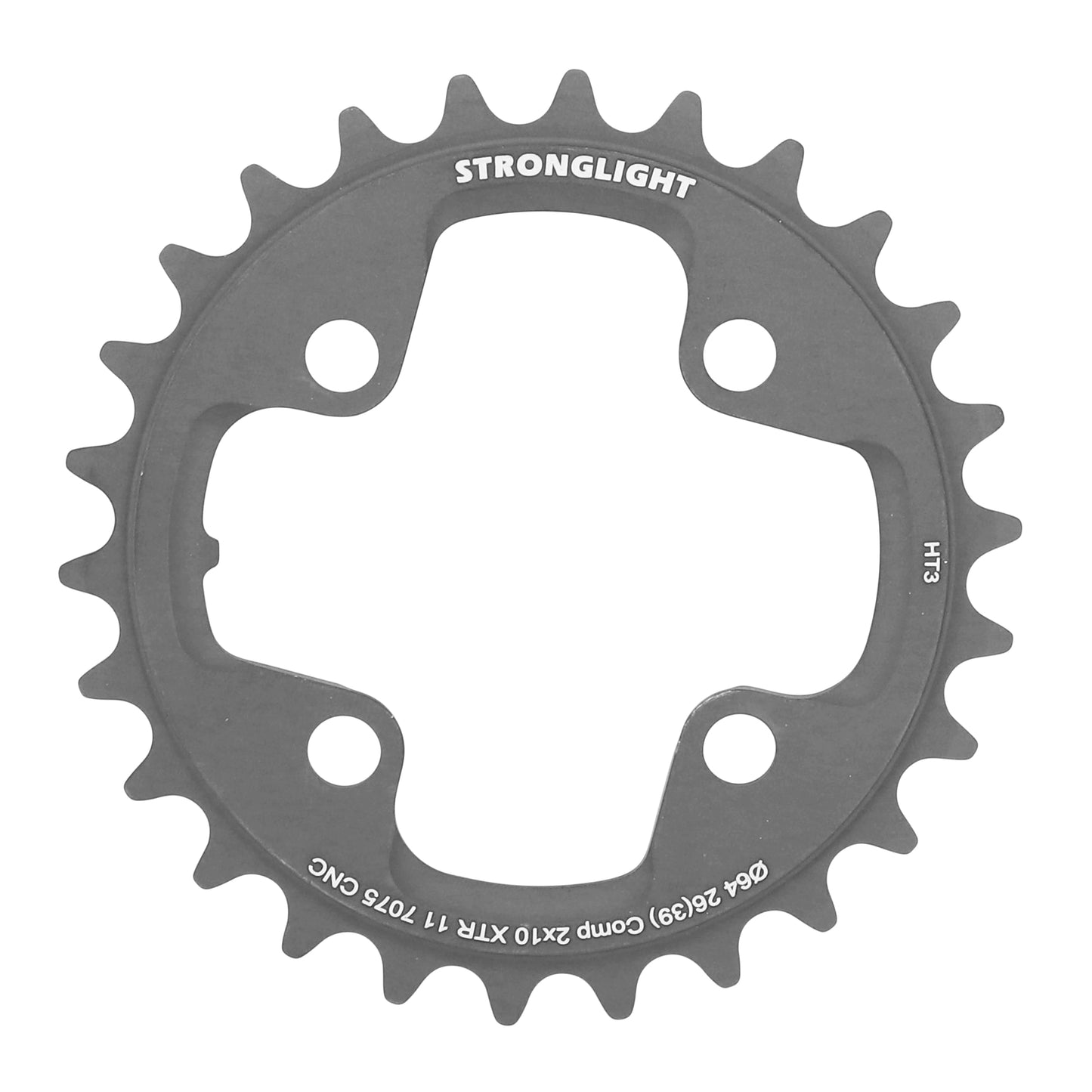 Plateau VTT 4 bras Stronglight D64 pour Shimano XTR M980 int26 10V