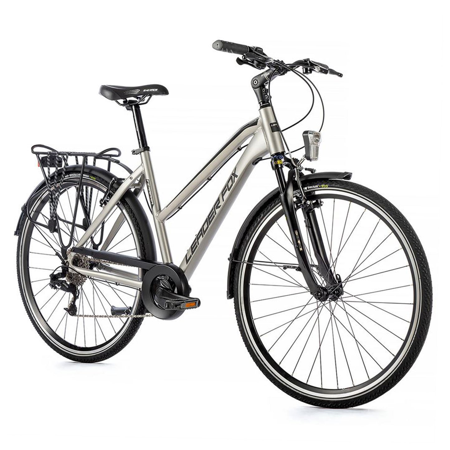 Vélo city bike 28 Leader fox ferrara femme argent 8v