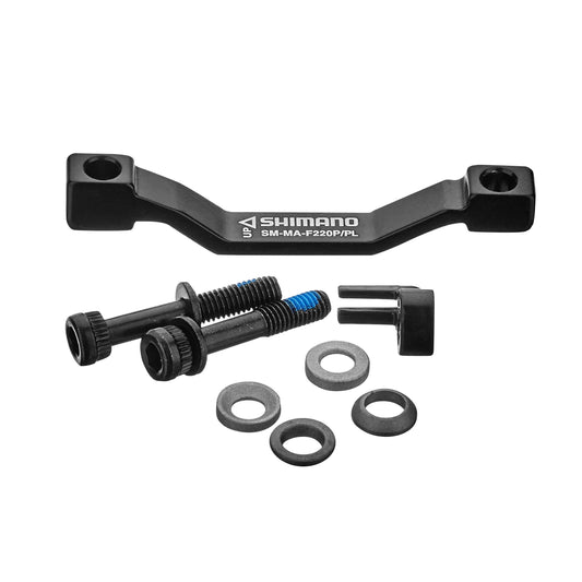 Adaptateur / réhausse frein à disque VTT post-mount Shimano avant-arrière sur un systeme 203mm pour disque 220mm