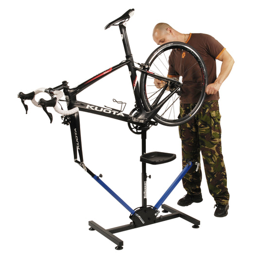 Pied montage vélo fixation roue avant ou arrière