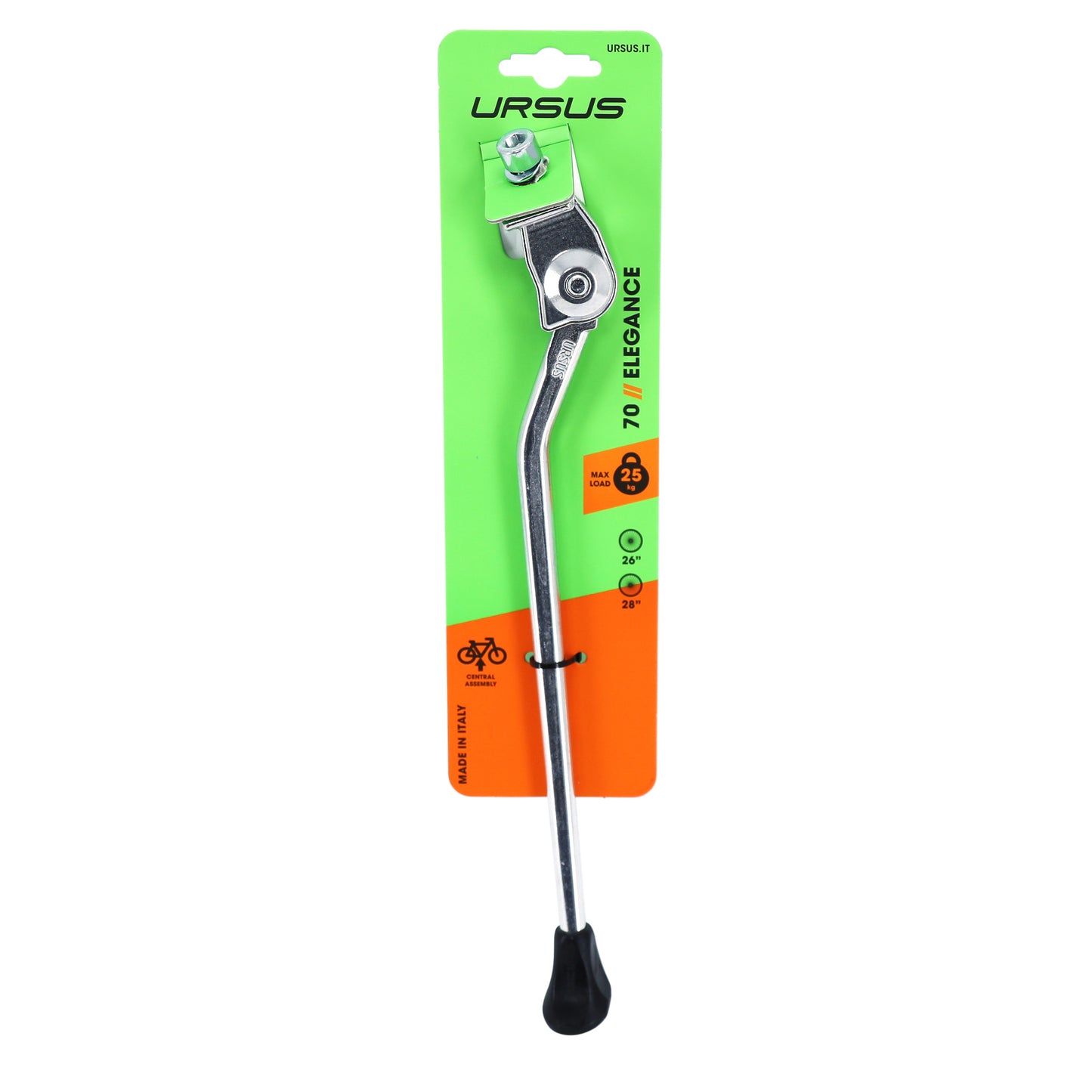 Ursus Elegance Silver Side Bicycle Kickstand 28" - 700 Adjustable - Supports 25kgs