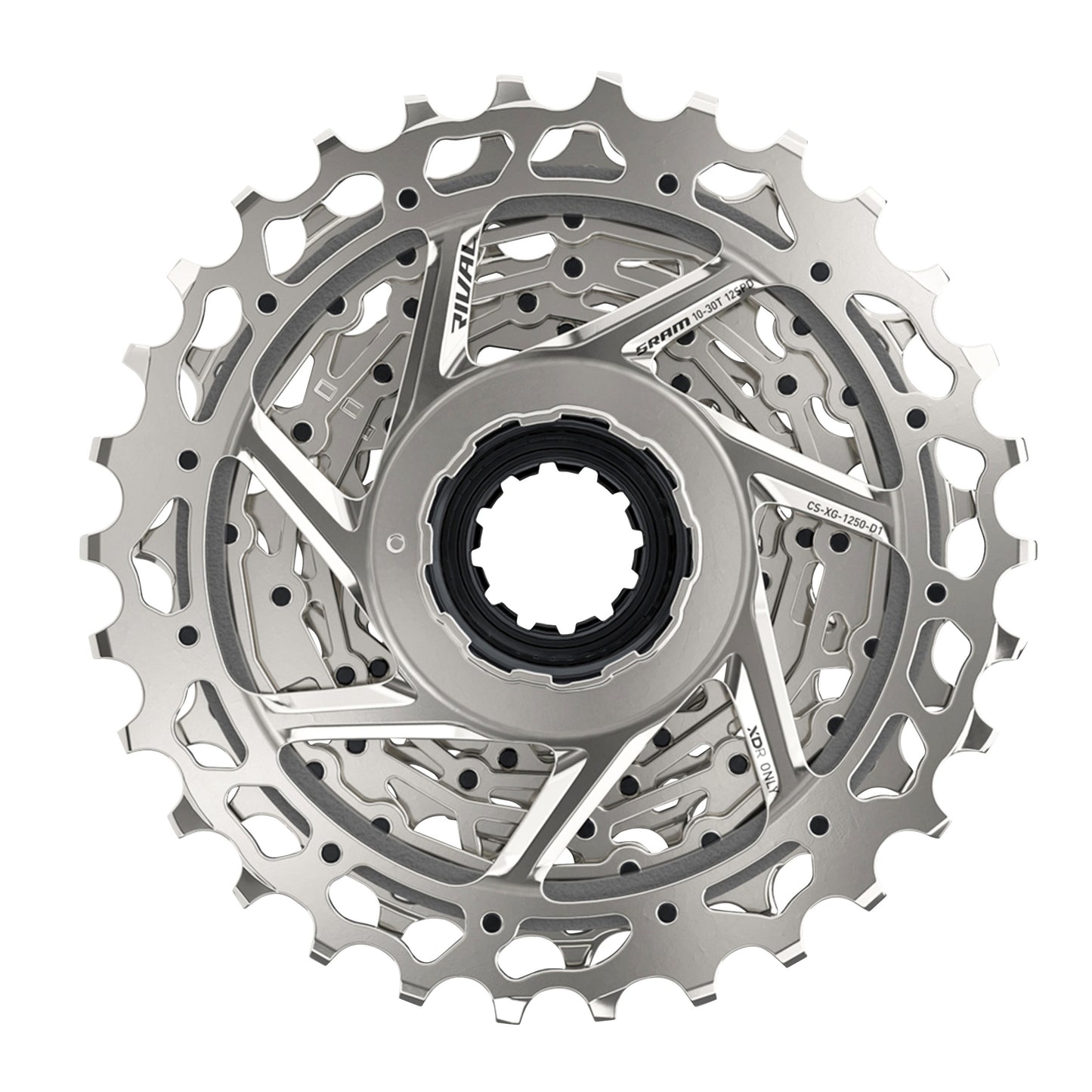 Cassette 12v. Sram axs rival xg1250 xdr 10-30 argent (10,11,12,13,14,15,17,19,21,24,27,30)