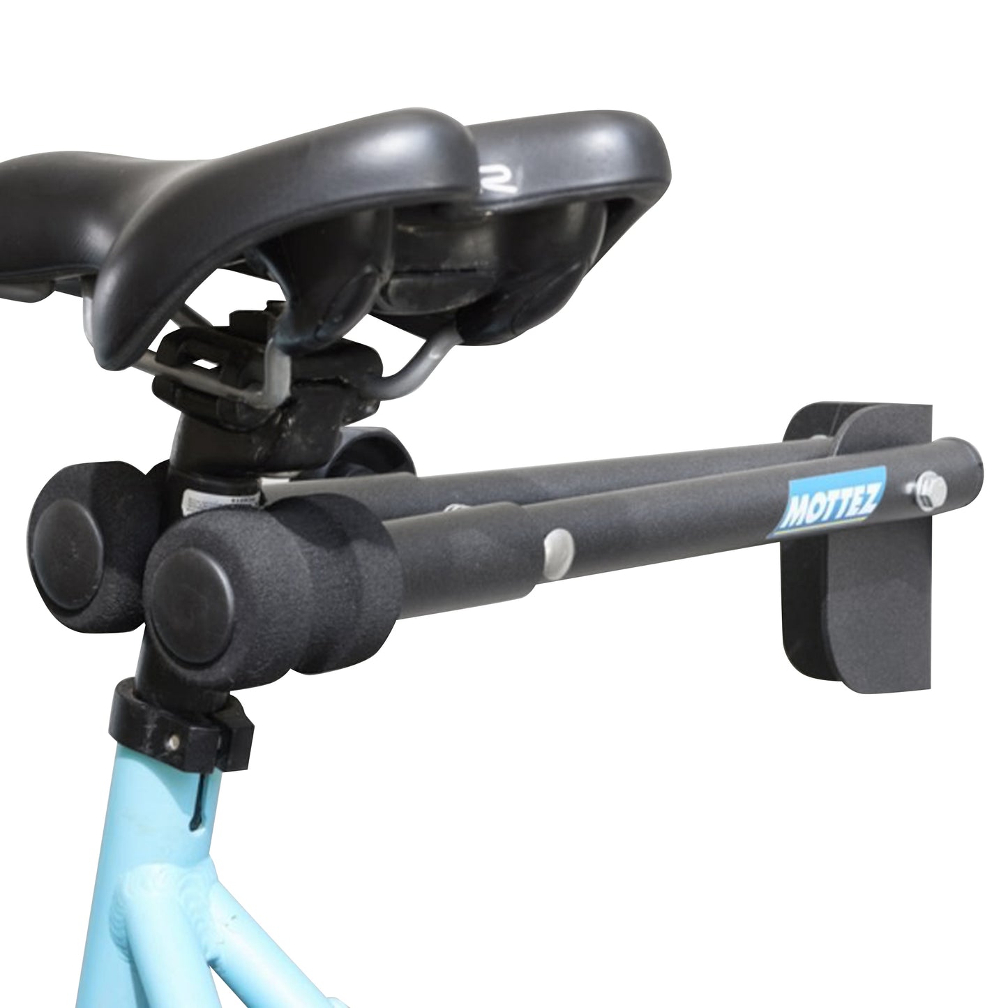 Support mural pliable vélo / trottinette noir avec mousse pride par tige de selle vélo ou axe direction pour trottinette