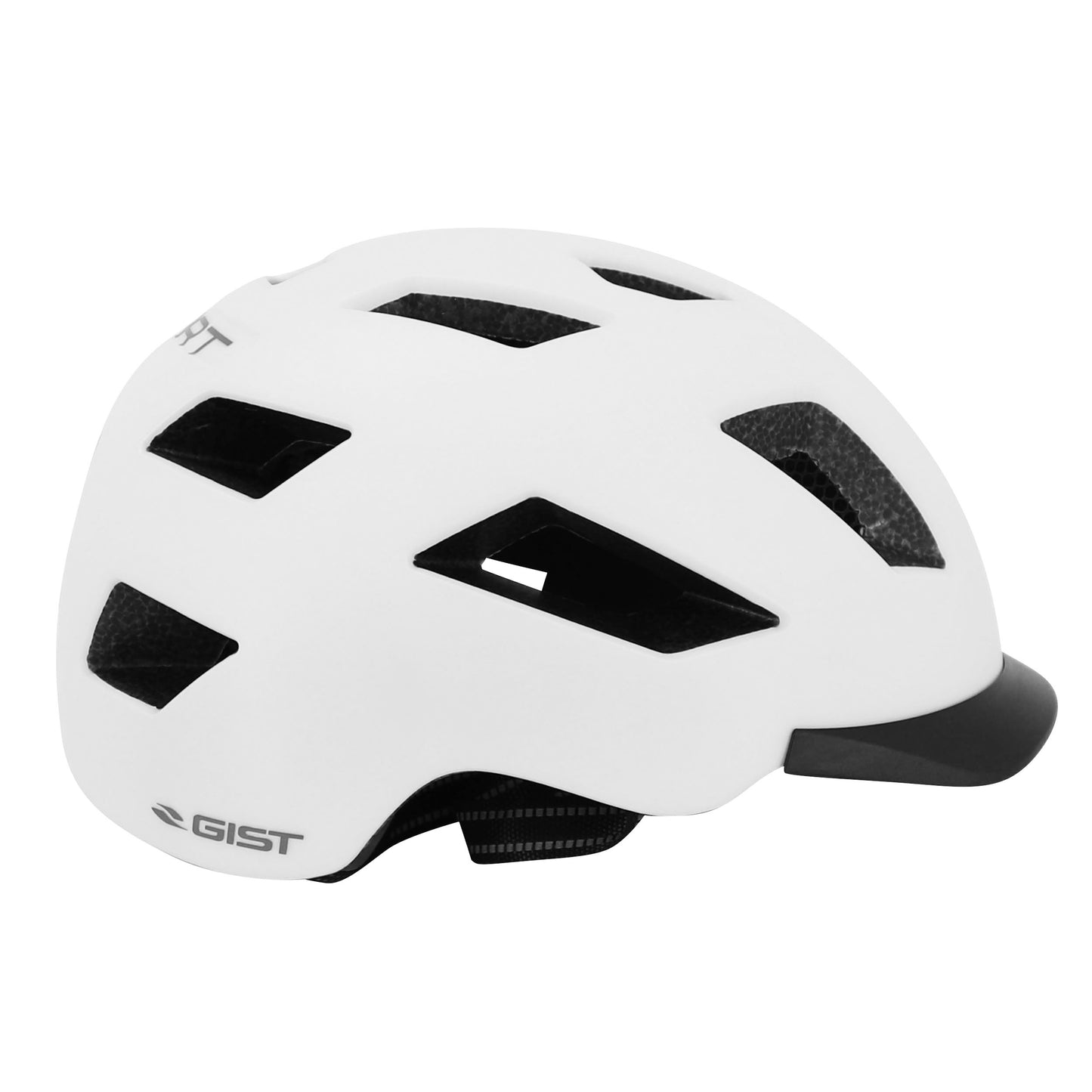 Casque vélo adulte Gist urbain smart blanc in-mold avec éclairage arrière