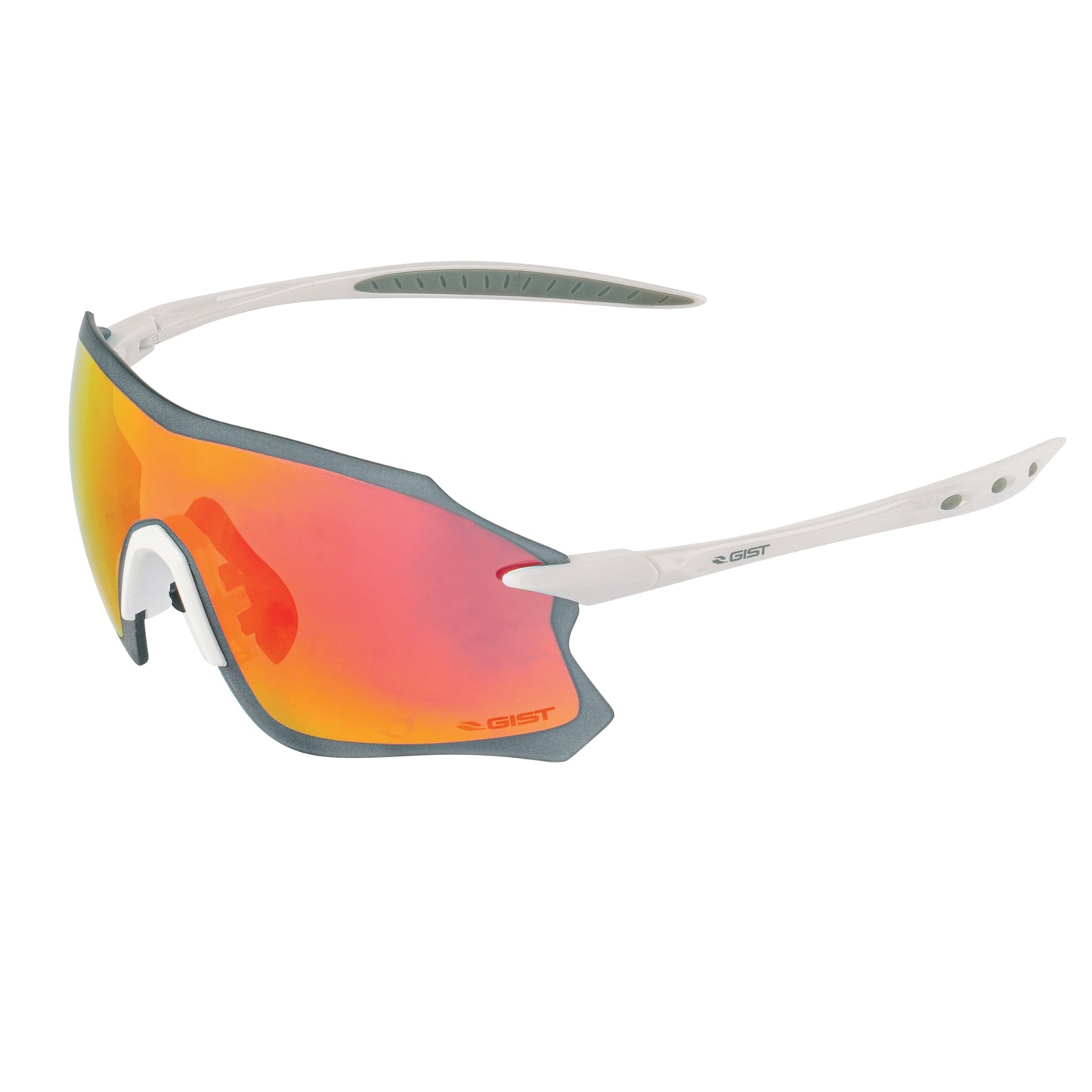 Lunettes vélo adulte Gist Pack blanc miroir rouge