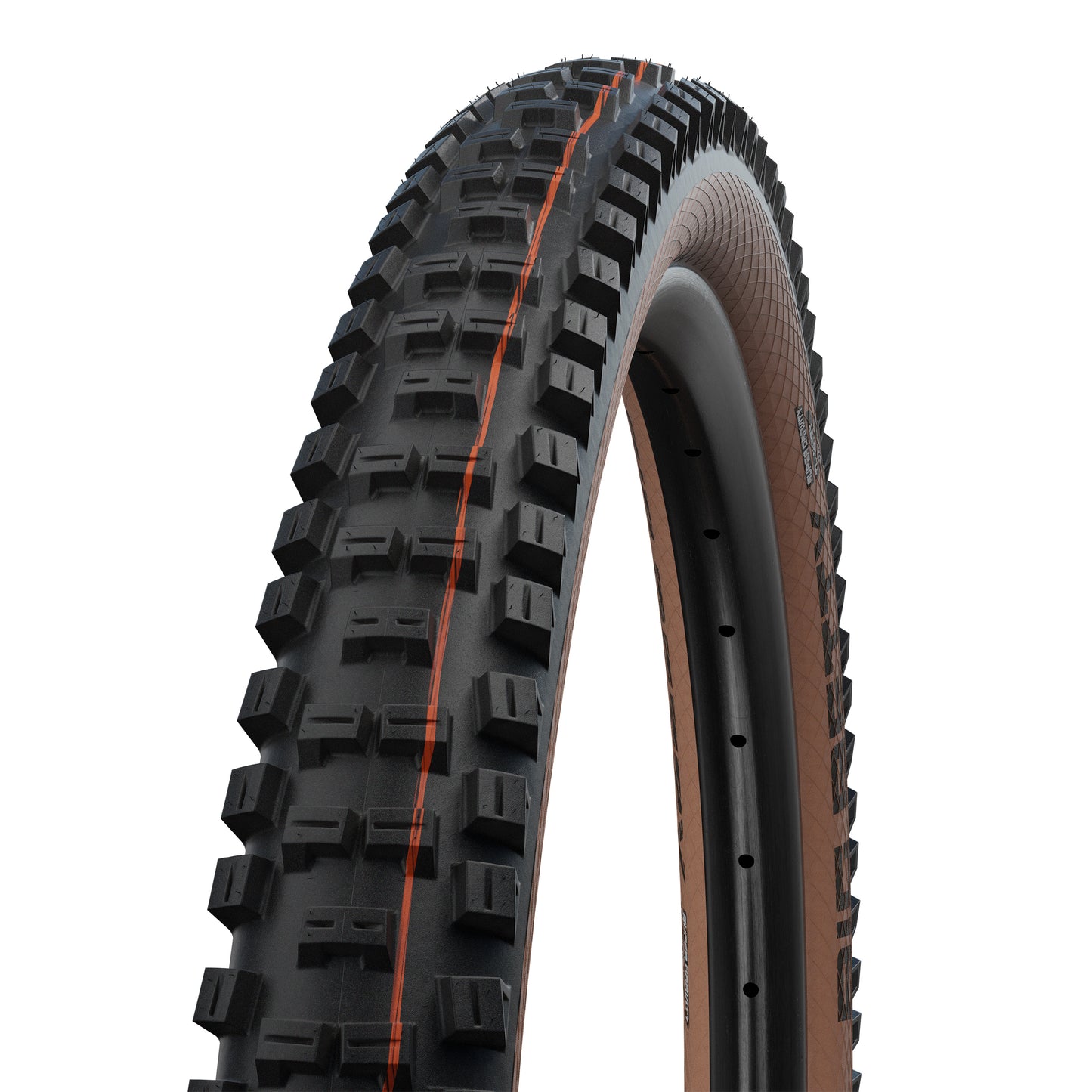 Pneu VTT Gravity - VAE 27.5 X 2.40 Schwalbe Big Betty Addix Super Gravity Enduro Noir-Flanc Bronze TLE Tubeless Ready TS (62-584) (650B) Homologué VAE e50