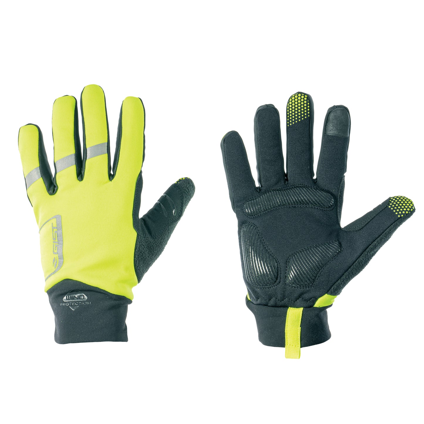 Gants vélo hiver long Gist Way Touch jaune fluo