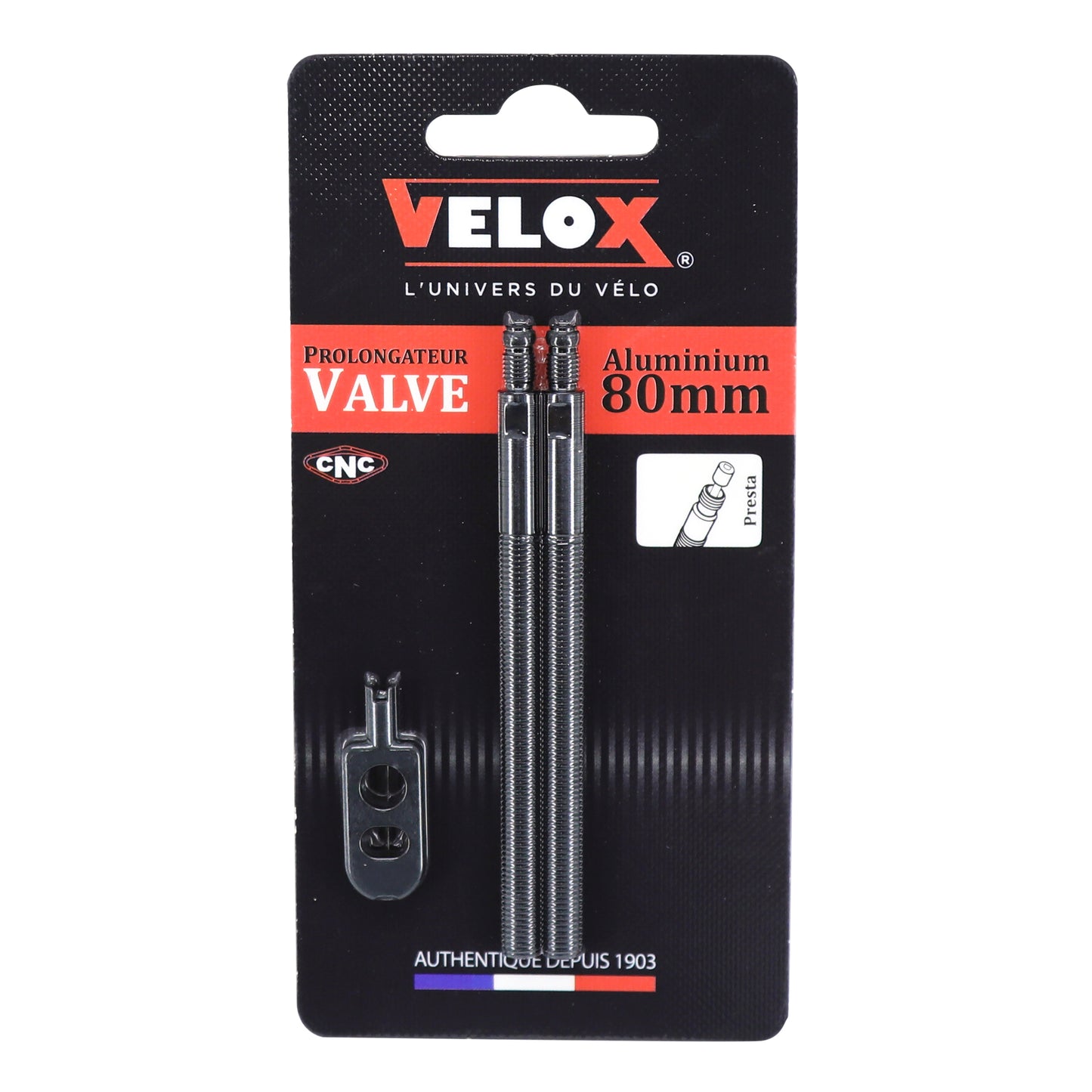 Prolongateur valve Presta Velox 80 mm