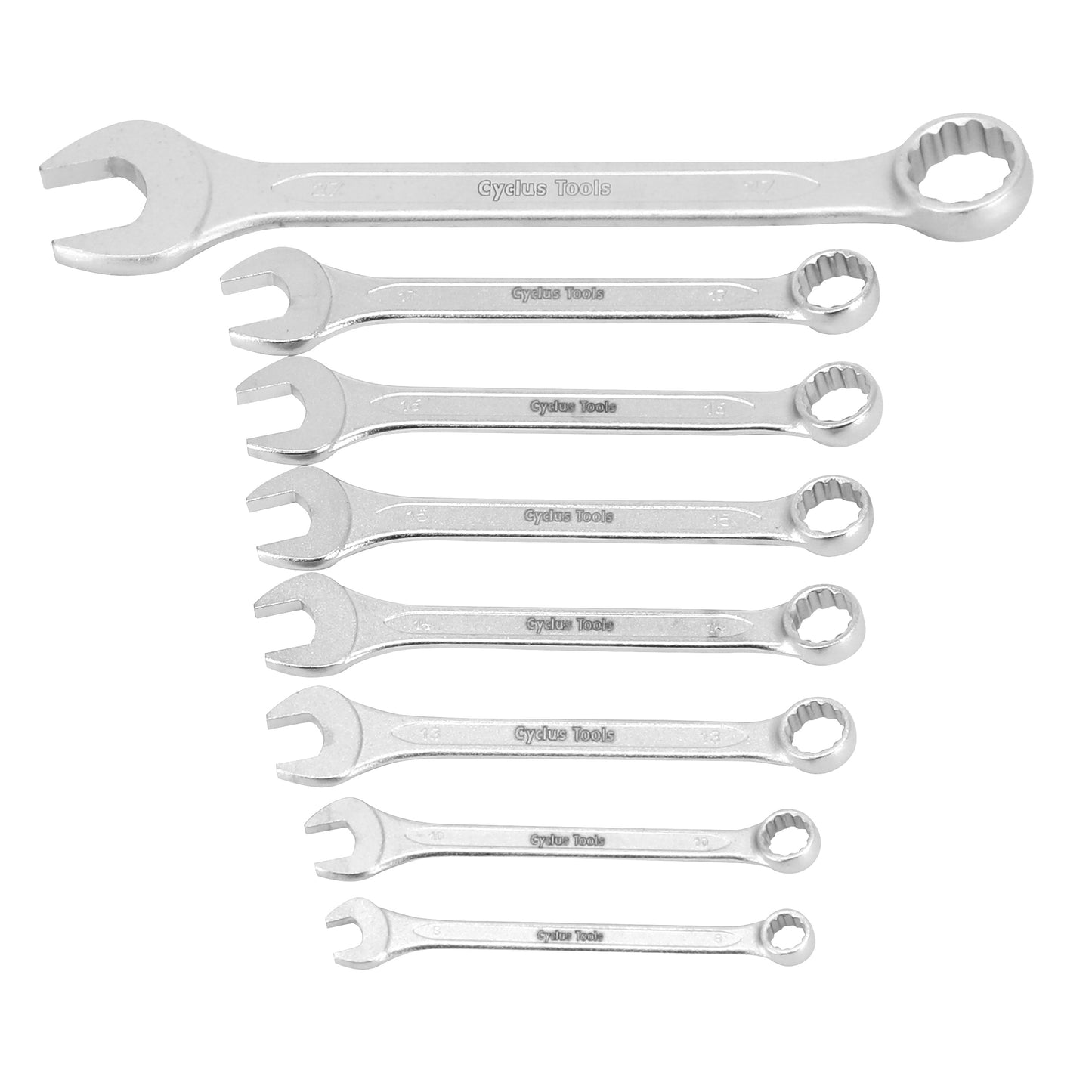Cyclus chrome steel combination spanner set, 8 pieces