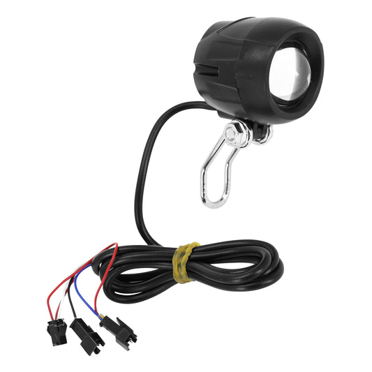 Eclairage-phare à led avec klaxon integrée pour trottinette noir (12-60 v) PCP