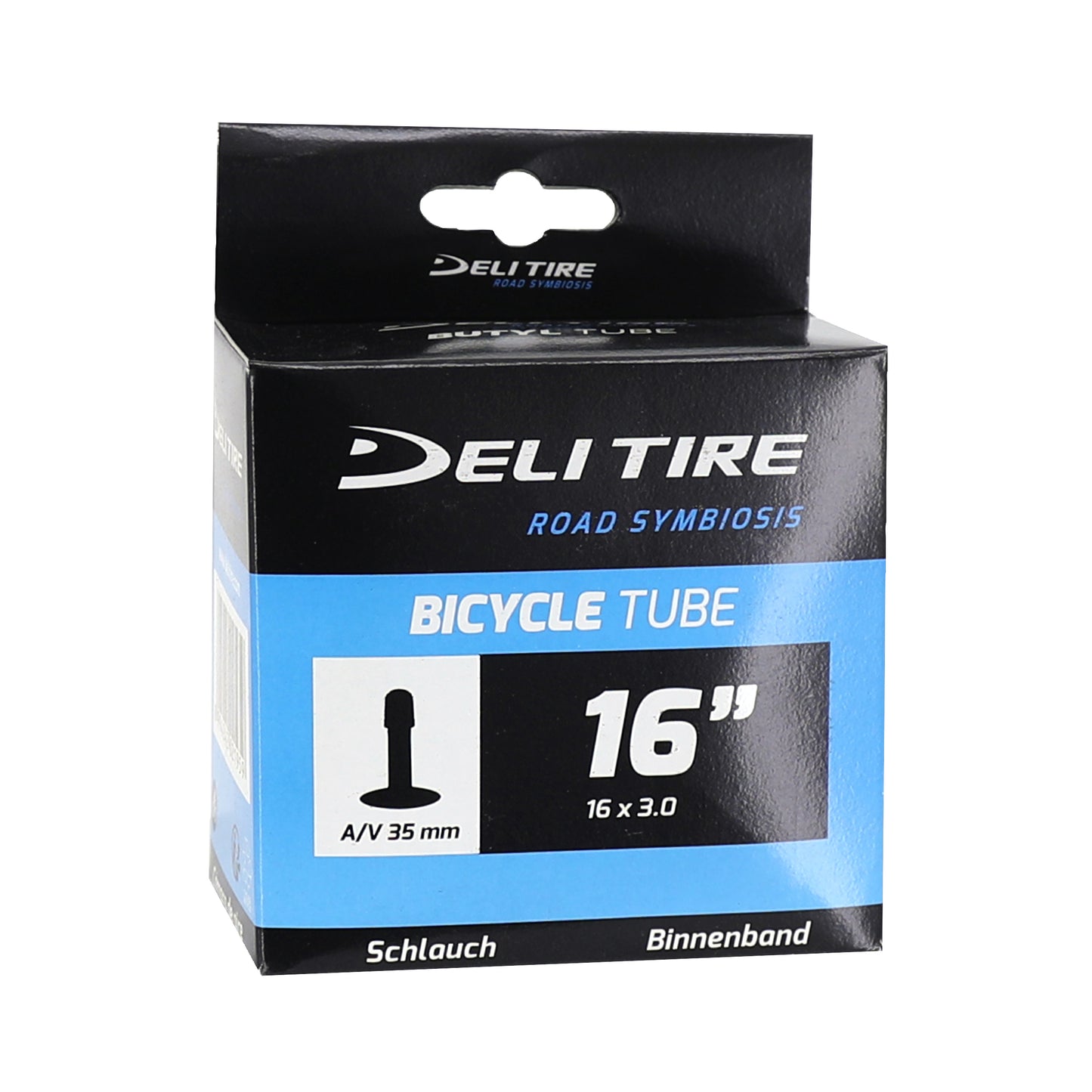 Chambre à air vélo 16 x 3.00 Deli valve standard (compatible fat bike) (70-305)
