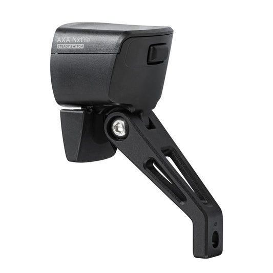 Eclairage vélo pour moyeu dynamo avant sur fourche AXA nxt 60 lux noir