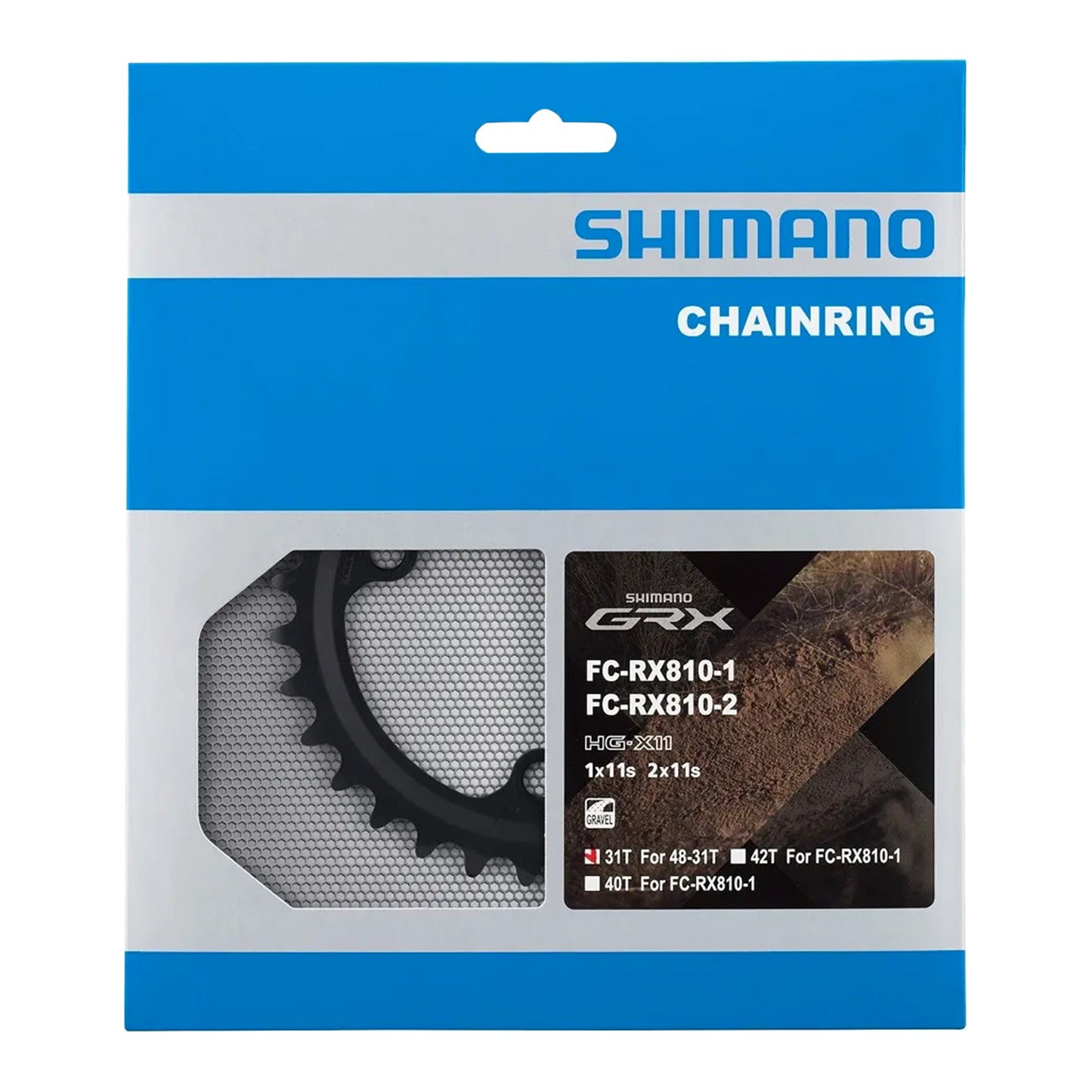 Plateau gravel 4 bras D110 pour Shimano GRX RX810 31D 11V
