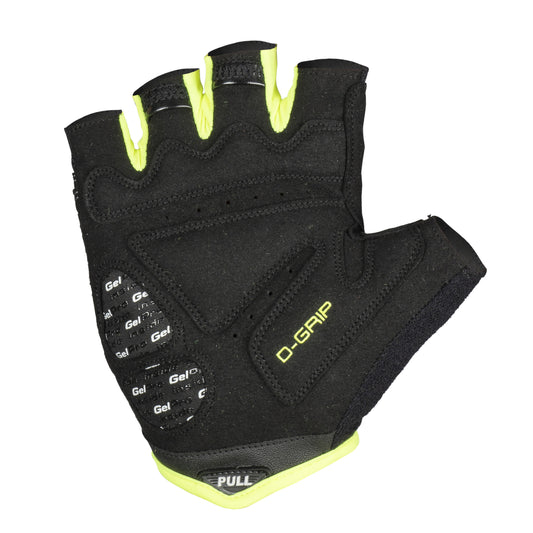 Gants vélo court Gist D-Grip Gel été jaune fluo