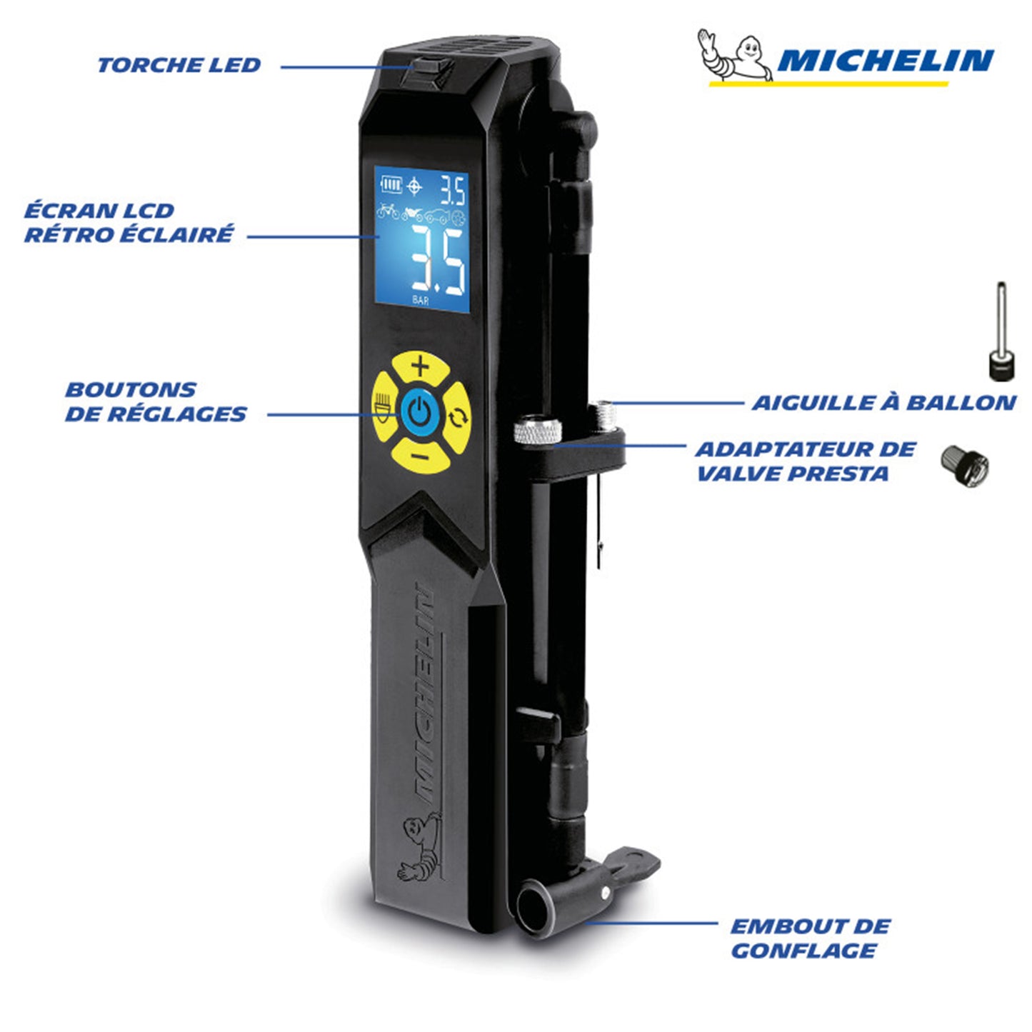 Michelin 12V Bicycle-Motorcycle Compressor-Inflator