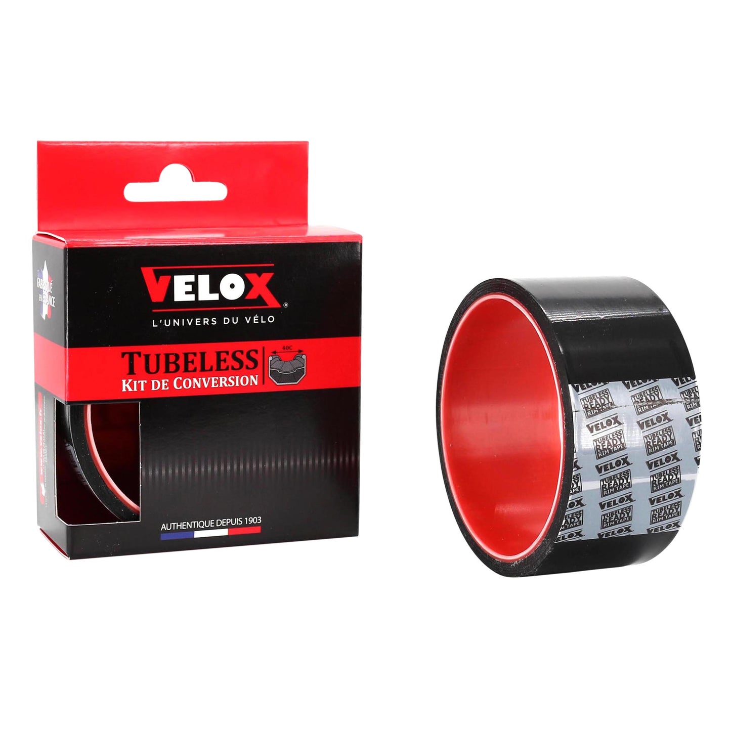 Velox adhesive workshop rim tape for tubeless MTB conversion 42mm wheel width 40c