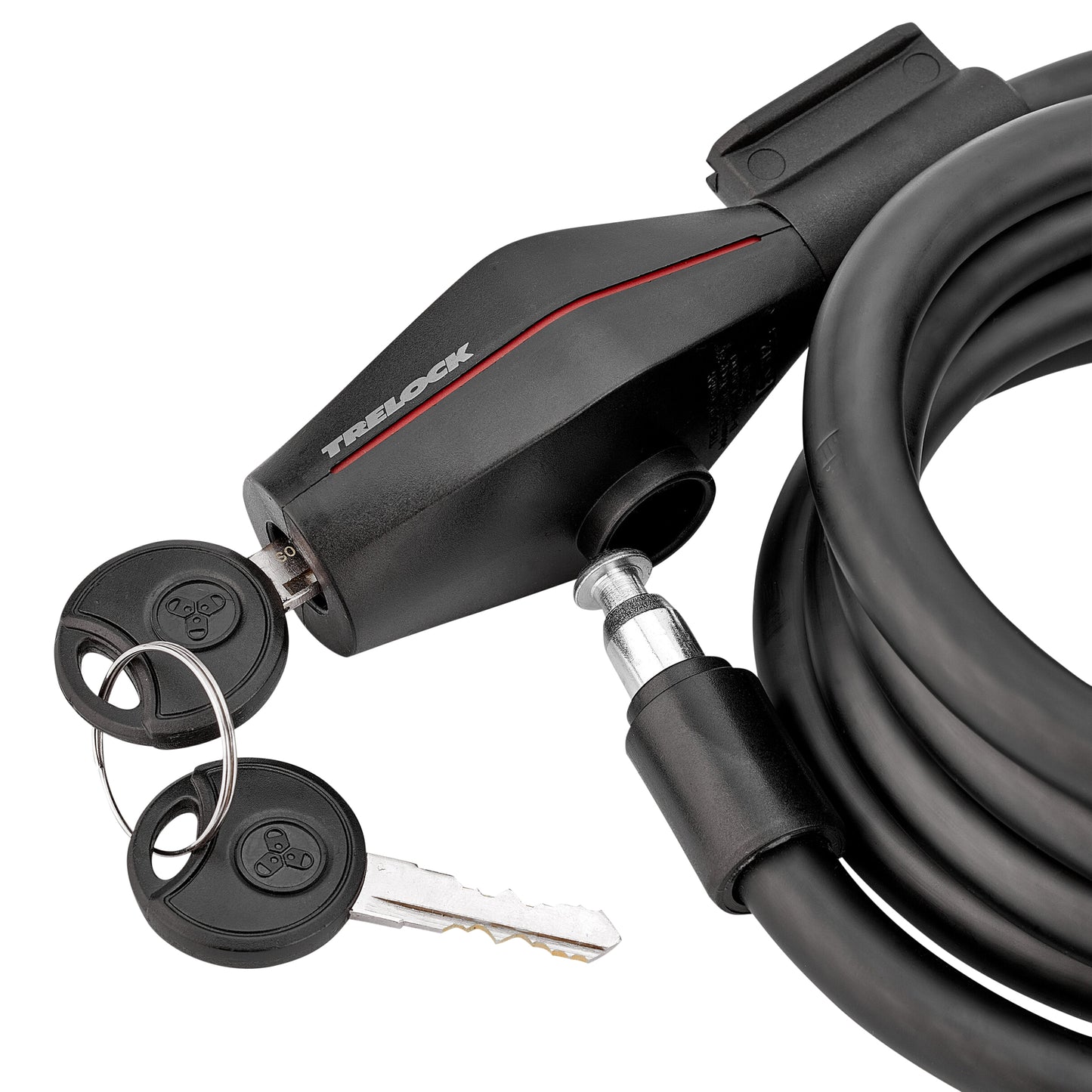 Antivol vélo spiral à clé Trelock sk415 diam 15 mm l 1.80 m noir avec support