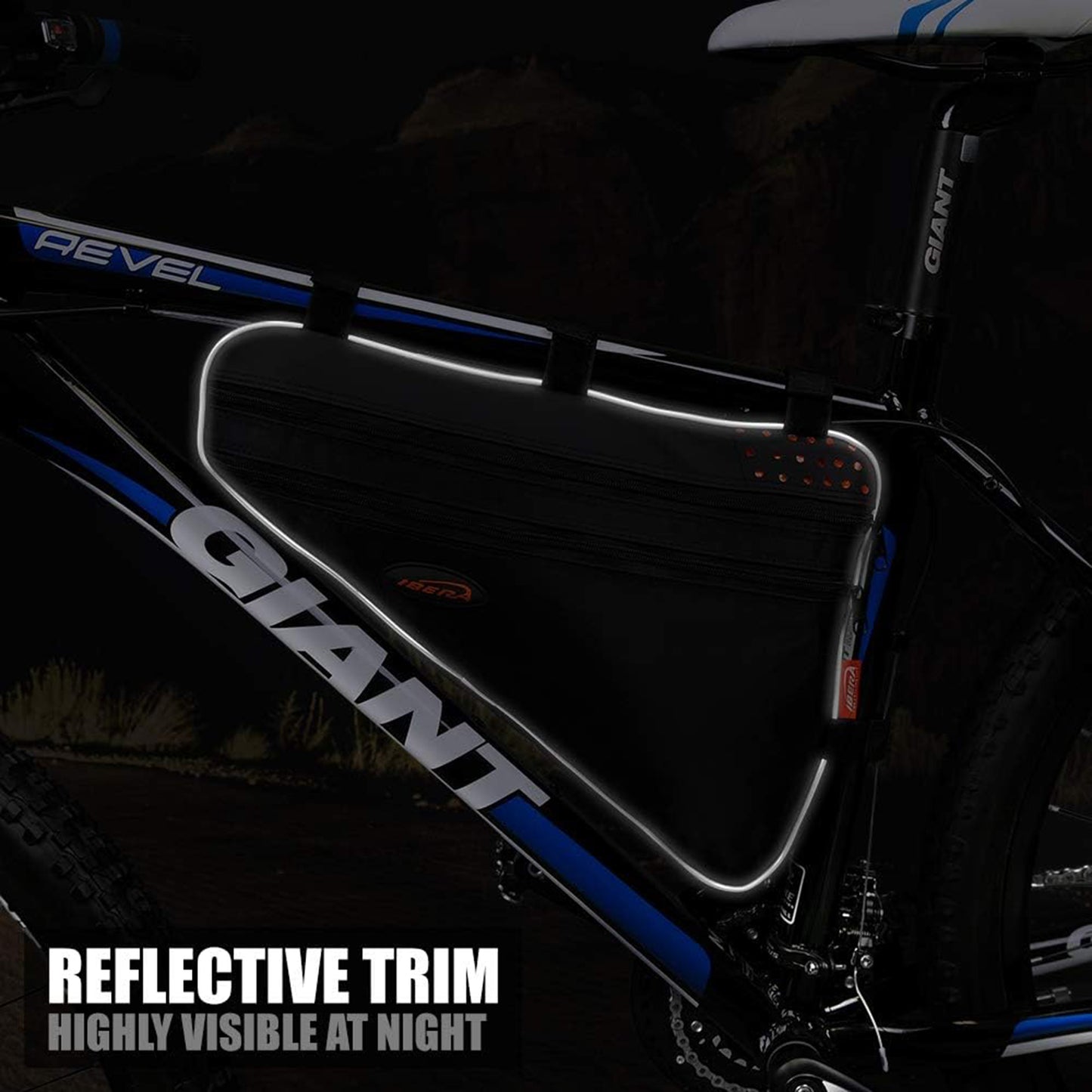 Sacoche de cadre vélo triangle Ibera resistant à l'eau noir 31x21x6cm