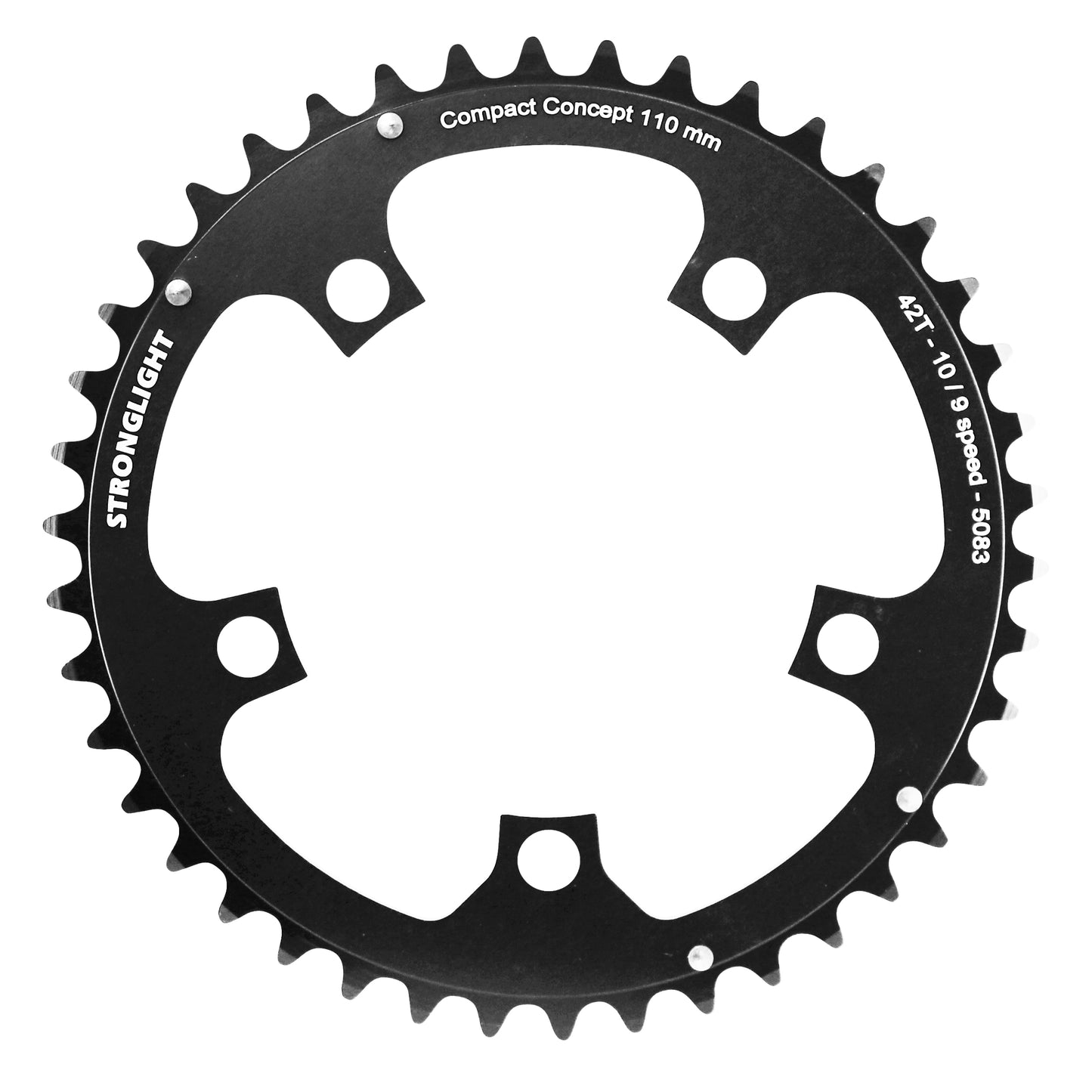 Plateau route Stronglight Dural D110 42D int Shimano noir 9-10V