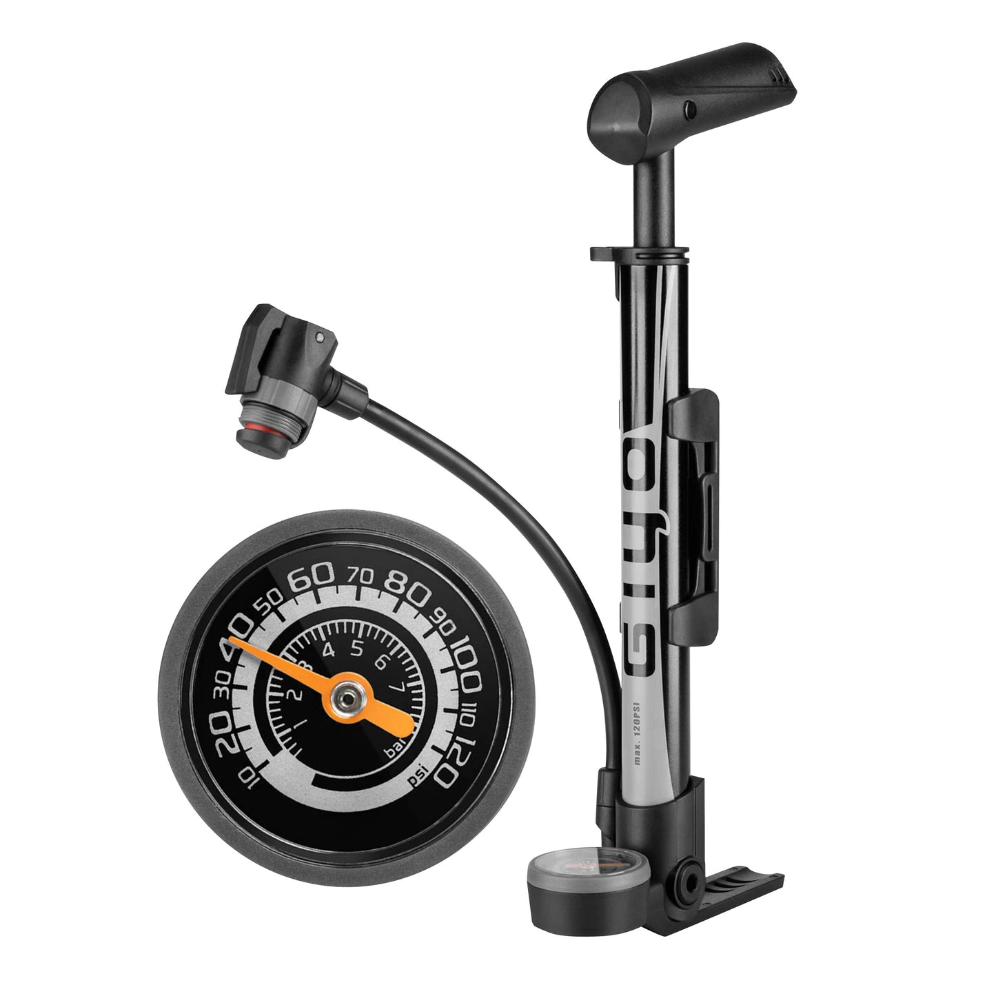 Pompe à pied mini VTT PCP Giyo alu résine manomètre