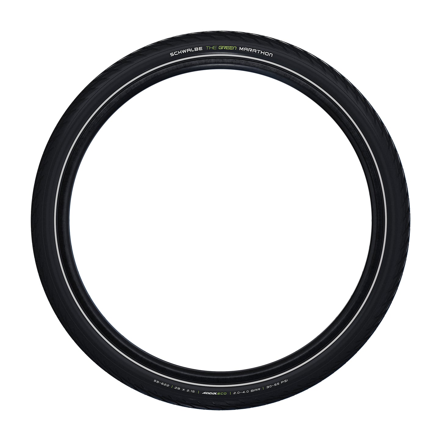 Pneu VTT Urbain 29 x 2.15 Schwalbe Marathon Green Noir TR (55-622) Renfort flanc Reflex Compatible VAE