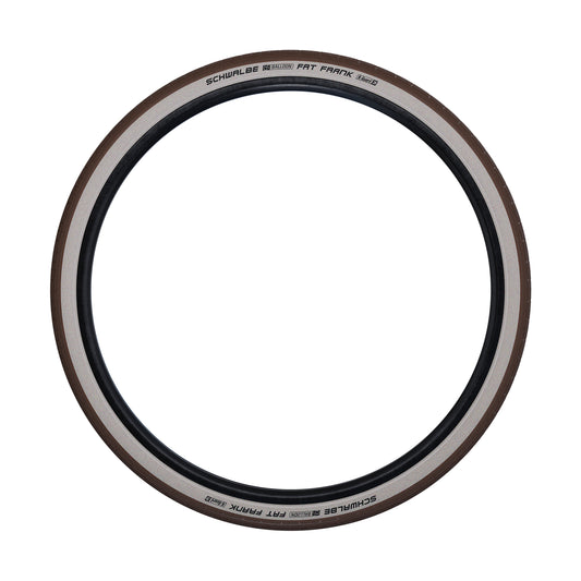 Schwalbe Fat Frank Urban Mountain Bike Tire 29 X 2.00 Brown with Beige Sidewall Reflex TR (50-622) K-Guard Puncture Protection (TWIN SKIN)