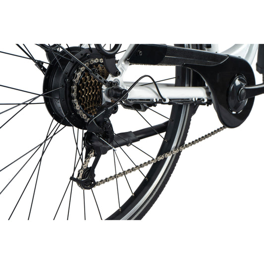 Vélo électrique City 28 Leader Fox Park blanc Bafang AR 15Ah