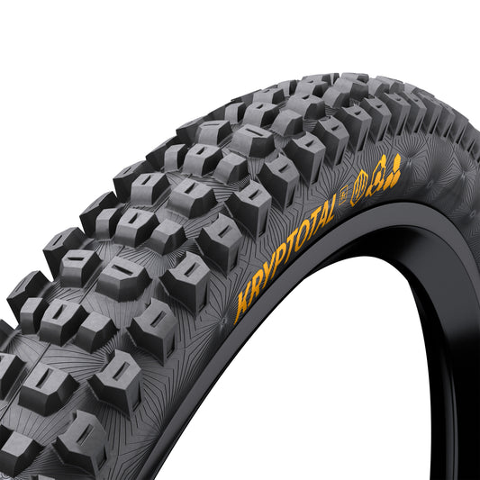 Gravity MTB Tire 29 X 2.40 Continental Kryptotal Downhill Super Soft Front Black Tubeless Ready TS (60-622) Muddy Terrains E-Bike Compatible