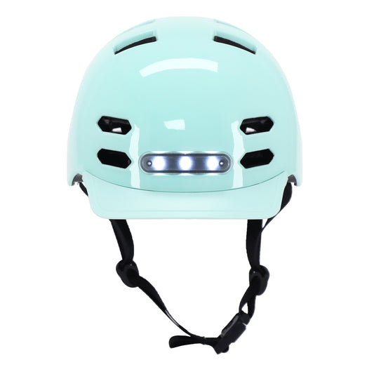 Newton City V4 Adult Cycling Helmet - Pastel Green In-Mold with Integrated Light and Visor