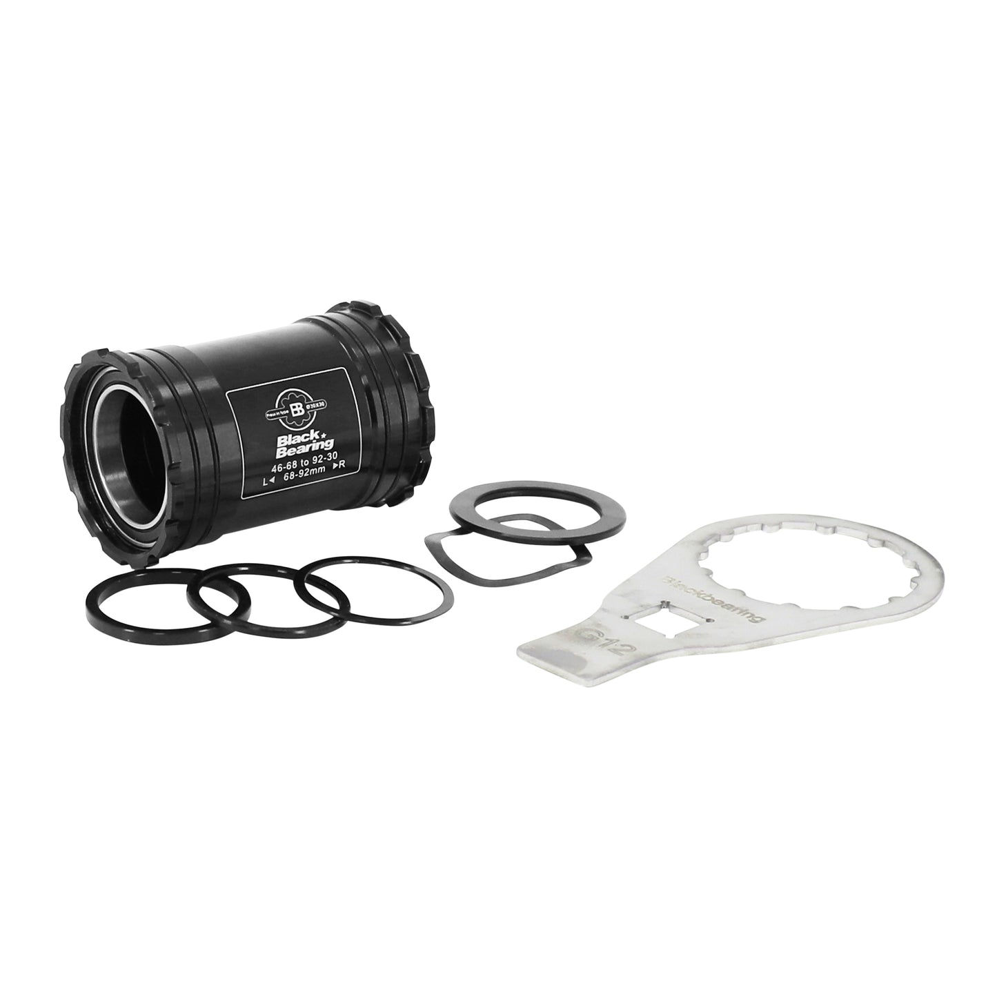 Integrated bottom bracket MTB-road pressfit Blackbearing upper bearing b5 box of 68-92 diam 46 praxis axle 30-28mm