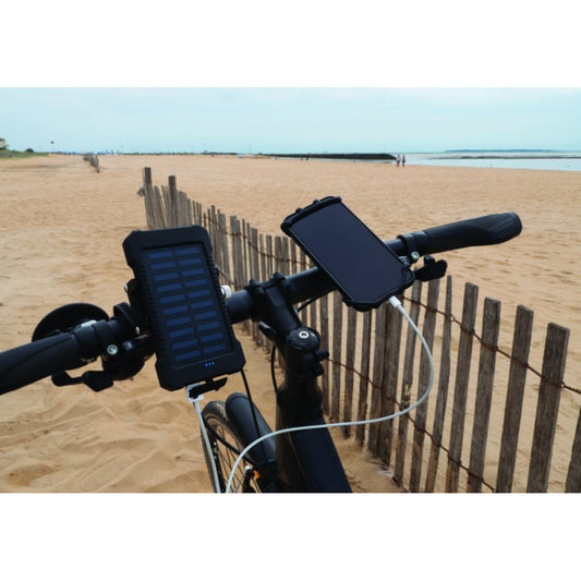 Coolride universal aluminum smartphone-phone holder with handlebar mount and solar battery sold individually