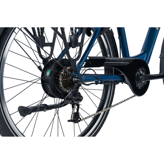 Electric City Bike 26 Leader Fox Latona Dark Blue Bafang Rear 15Ah