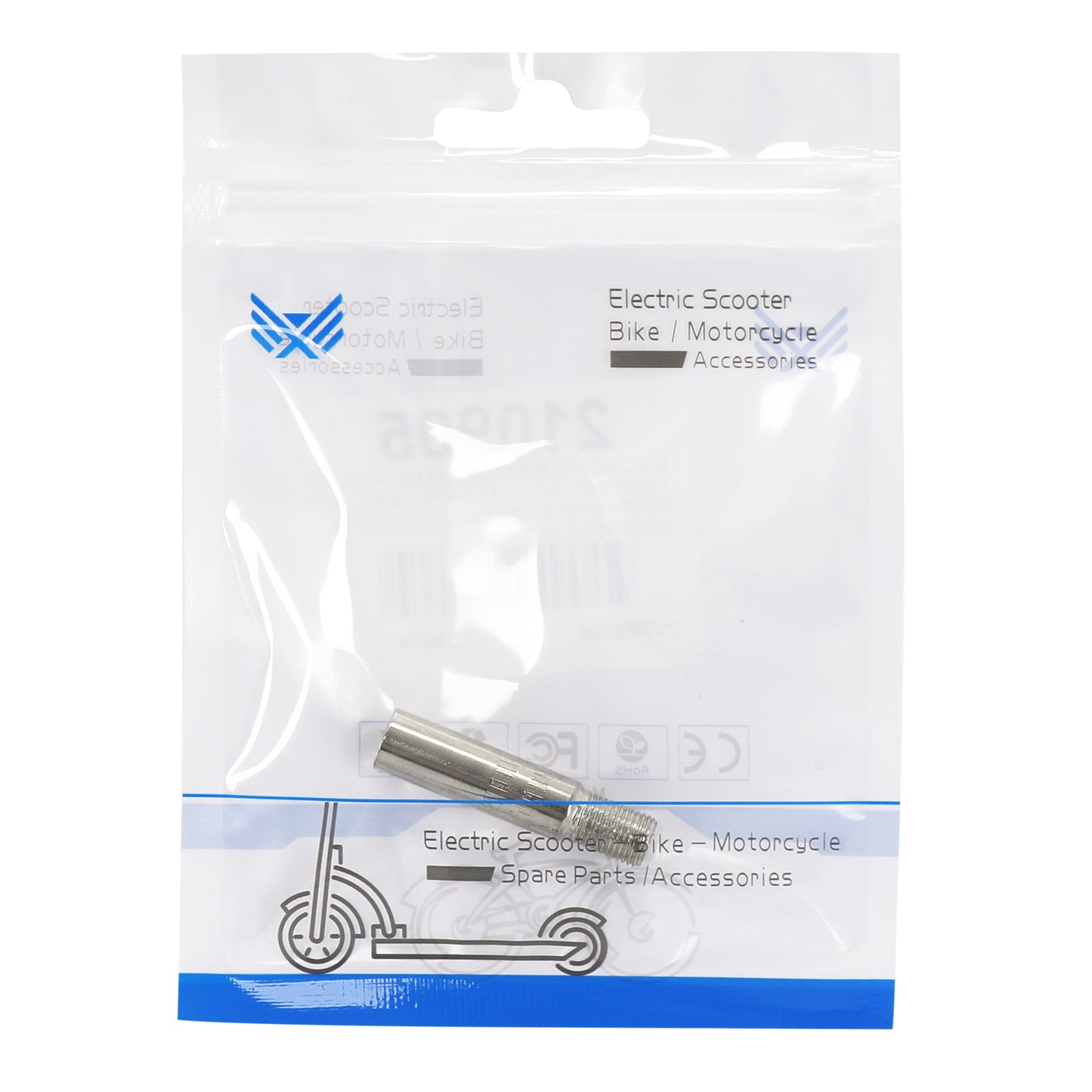 Anti-return valve extender for scooter, 8 mm diameter, 39 mm length
