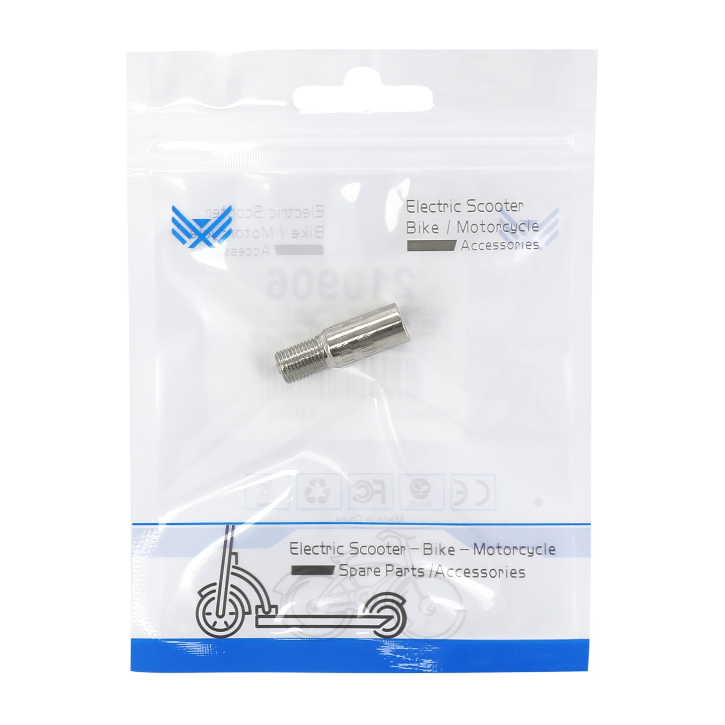Valve extender-extension check valve compatible with scooter, 8mm diameter, 25mm length