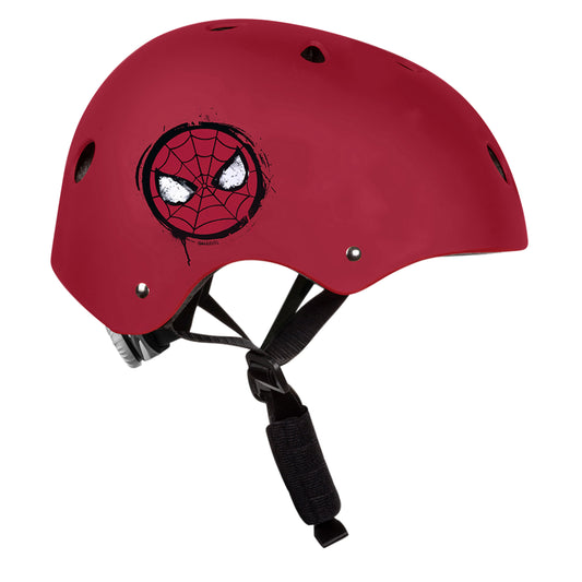 Casque vélo enfant Disney spiderman rouge avec molette réglage