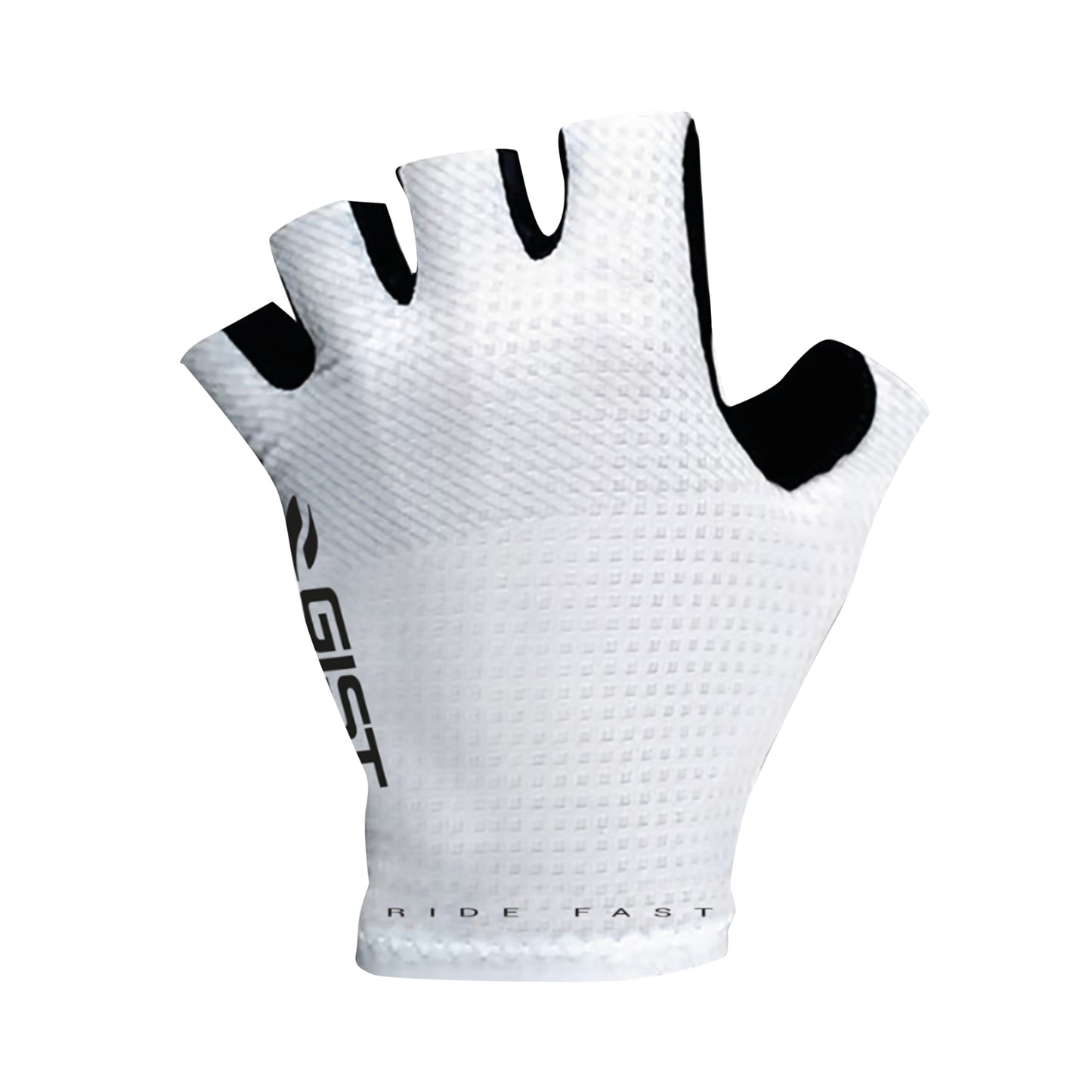 Gants vélo court Gist Race été blanc sans velcro