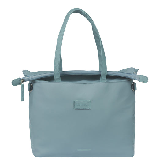Sacoche arrière vélo latérale sac ordinateur portable Basil manhattan waterproof bleu droit-gauche 12l fixation hook ON 12x38x30cm fermeture pliante anti-pluie