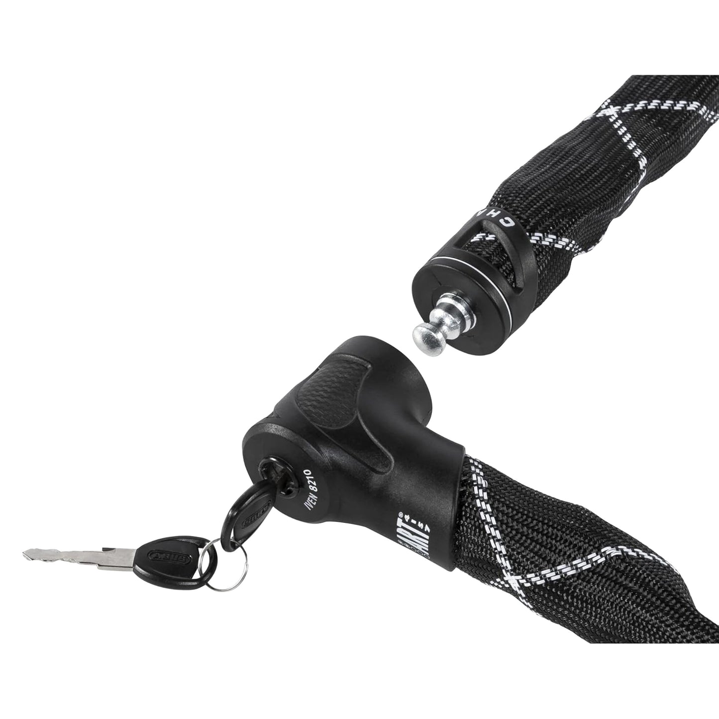 Antivol vélo chaîne à clé Abus iven chain 8210 diam 8 mm longueur 85 cm avec serrure intégrée -niveau sécurité 10-