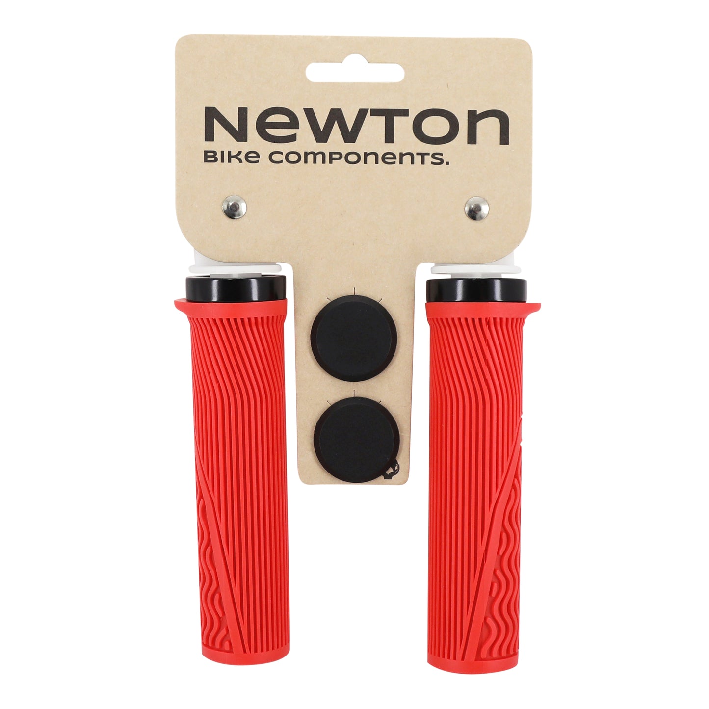 City MTB Newton lock-on rubber grips red 130mm plug